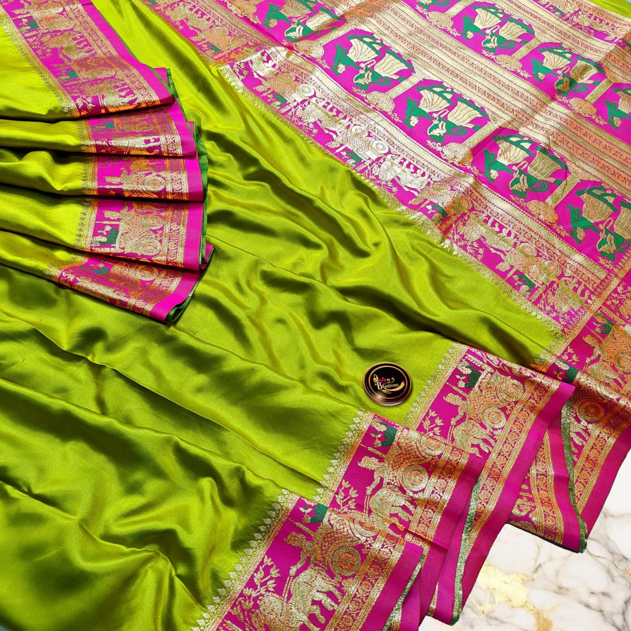 Exquisite Soft Satin Gazi Saree