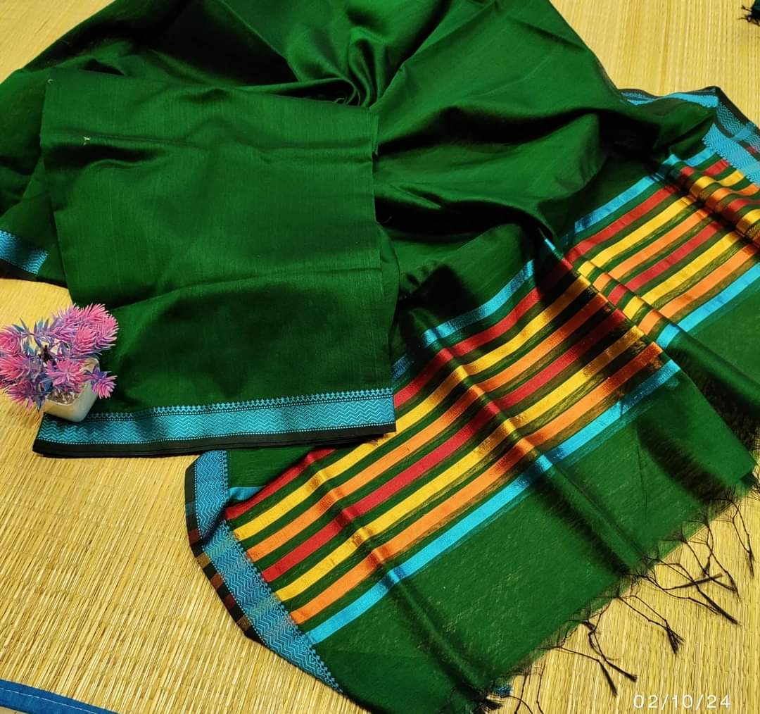 New Exclusive Design Maheshwari design cotton silk saree