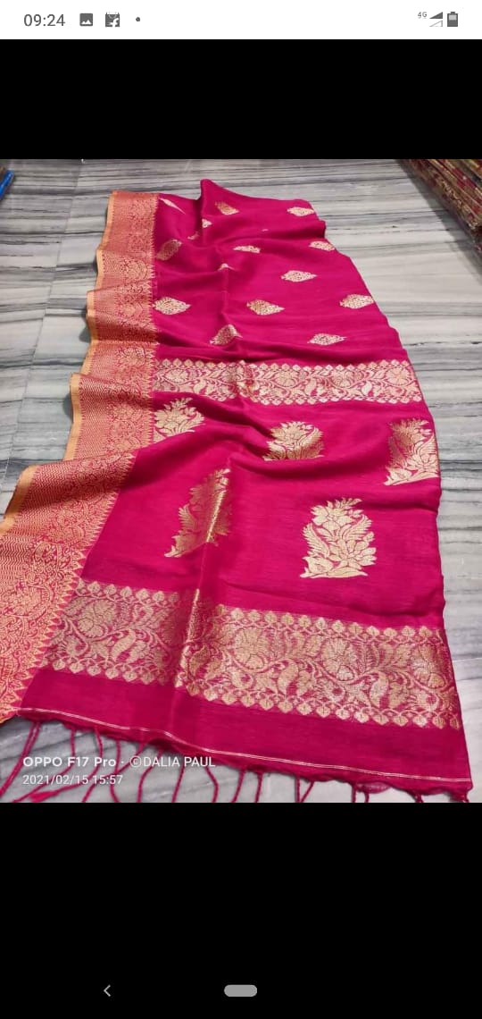 Elegant Cotton Linen Saree