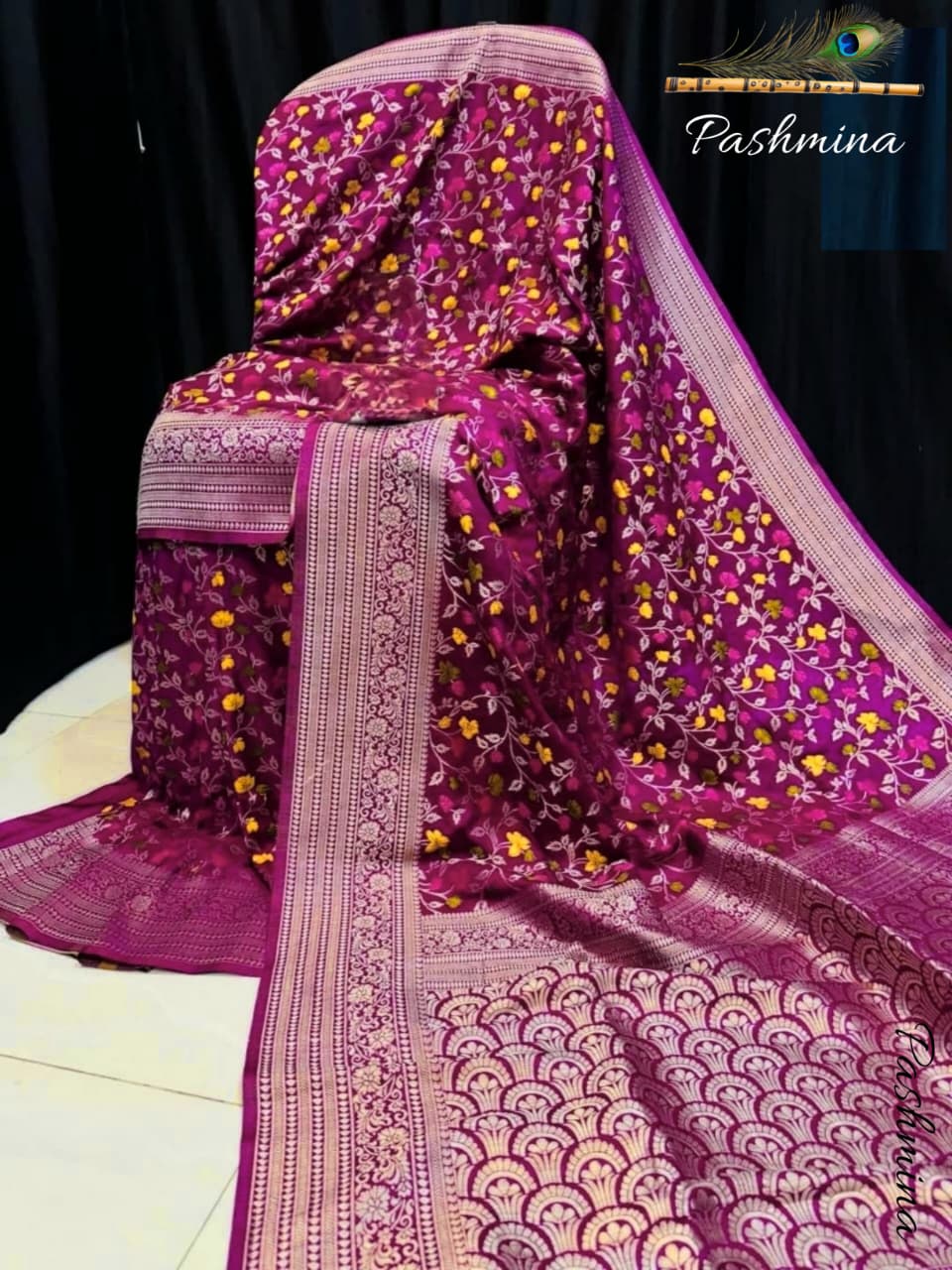 Premium Pashmina Katan Silk Saree