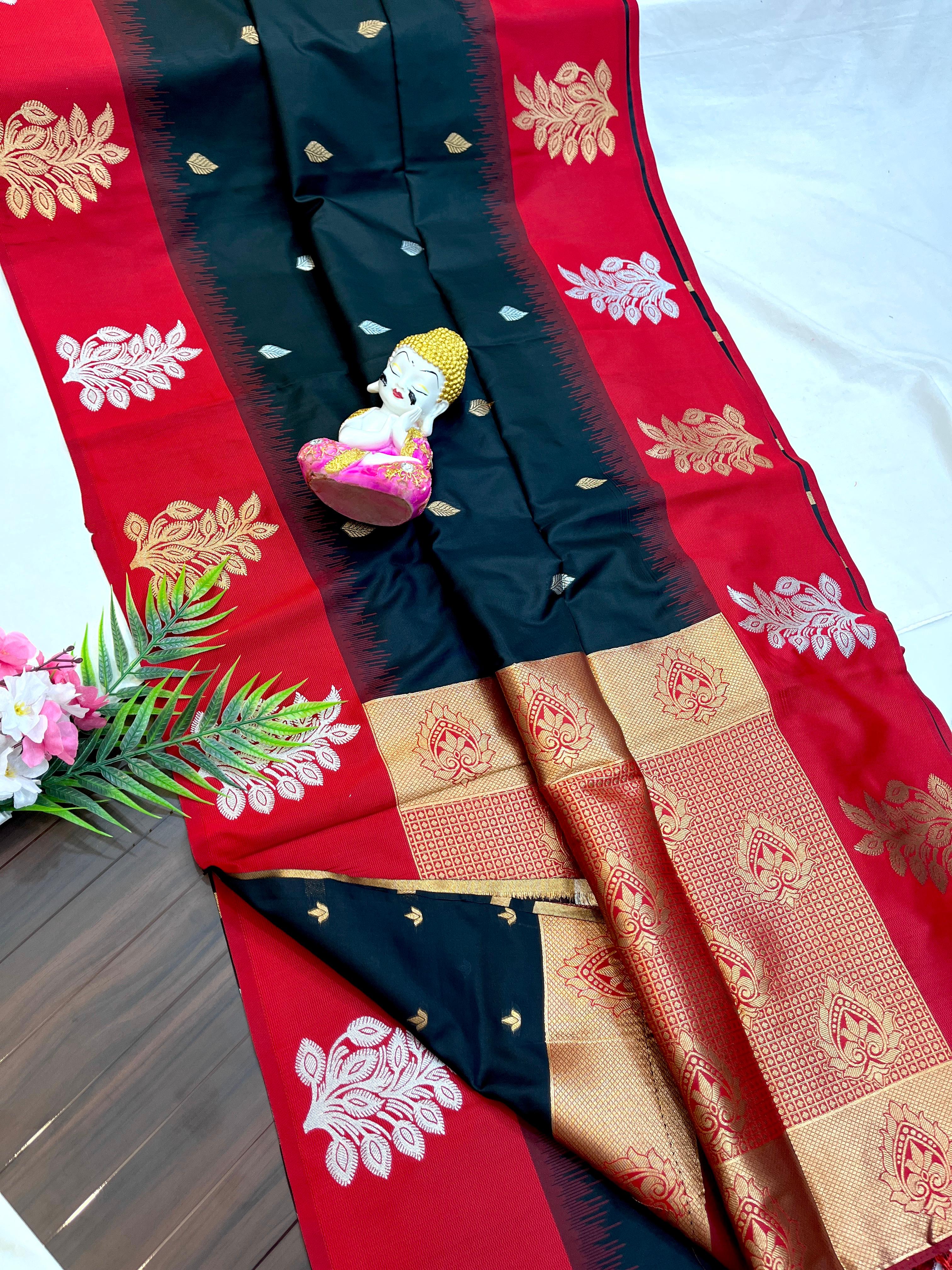 Katan Silk Saree with Contrast Border