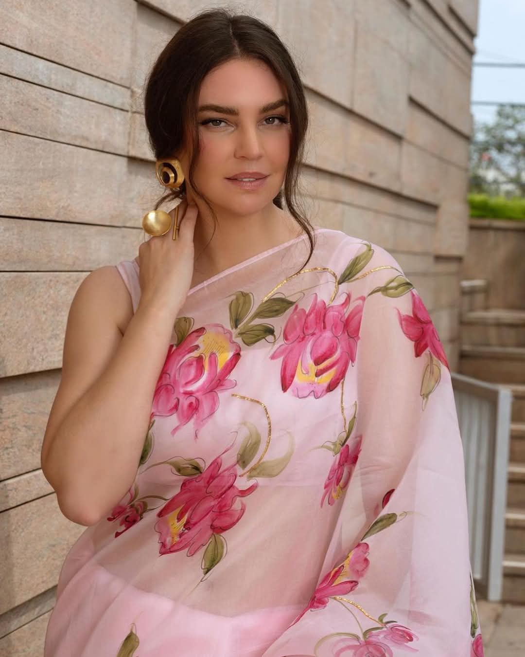 Pure Organza Silk Hand-Painted Saree – Premium Handloom with Silk Mark Tag