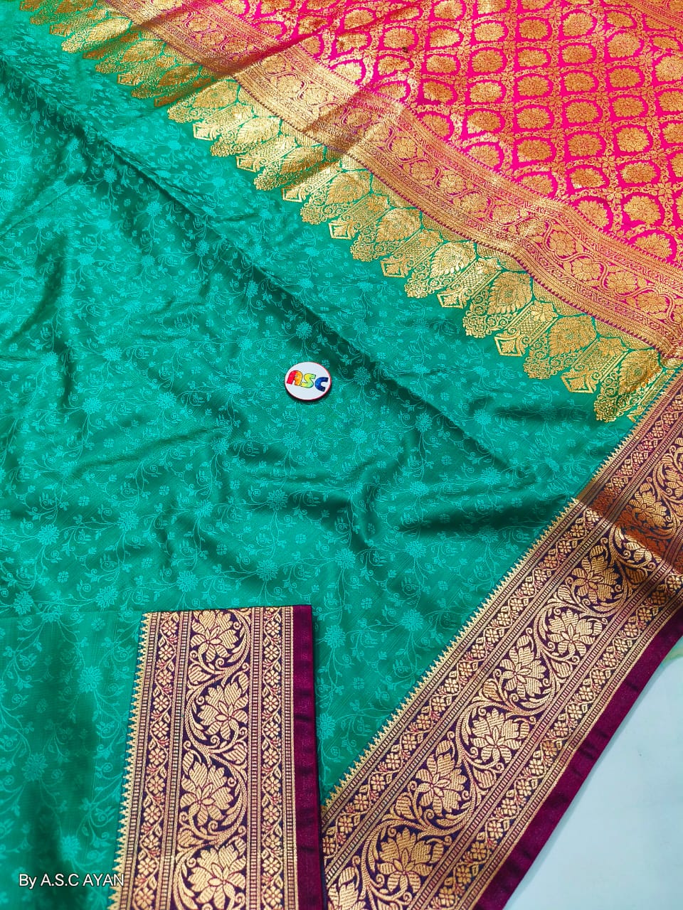 Bangalore Tanchui Banarasi Saree – All-Over Weave with Banarasi Borde