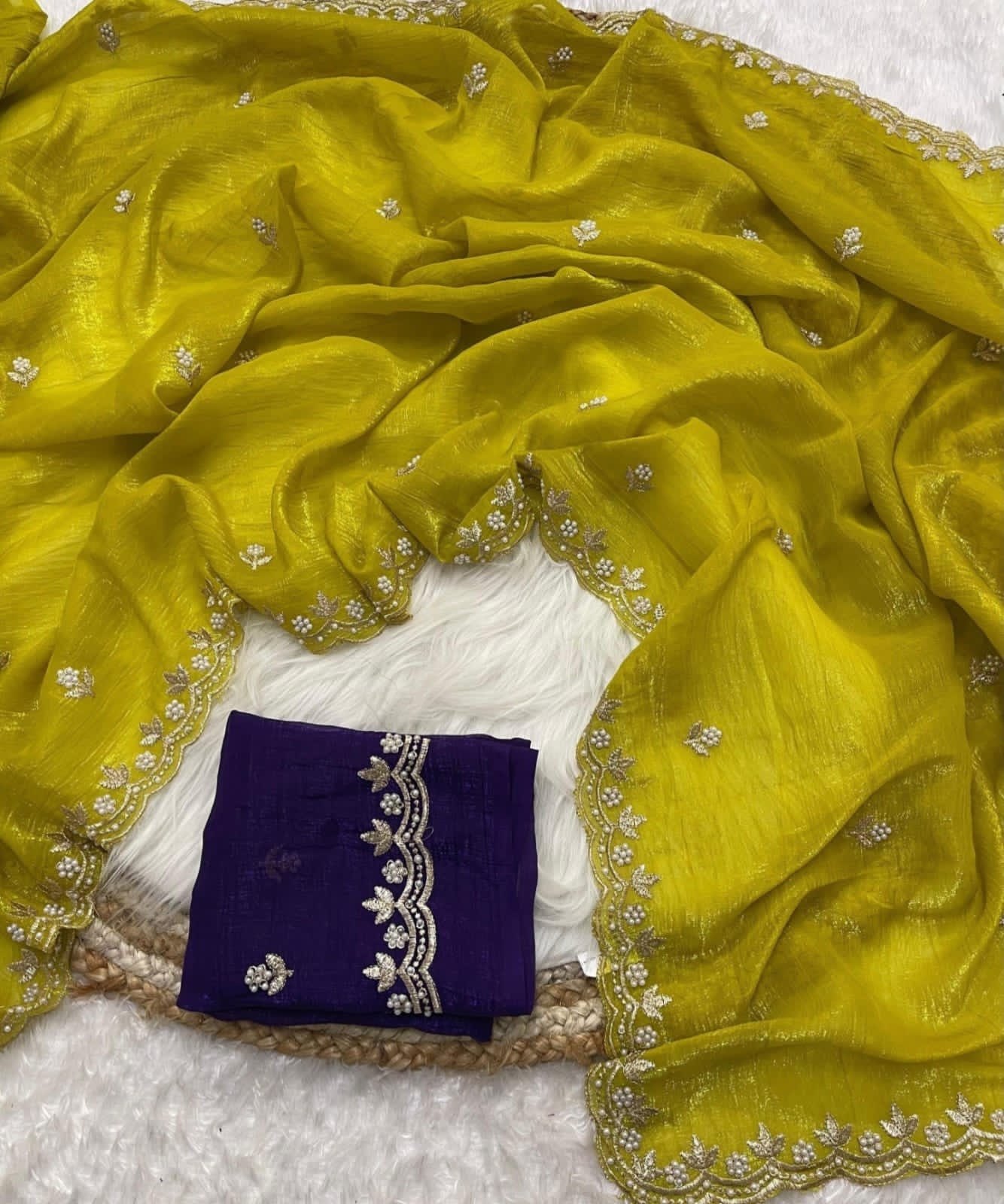 Elegant Kranchy Chiffon Saree