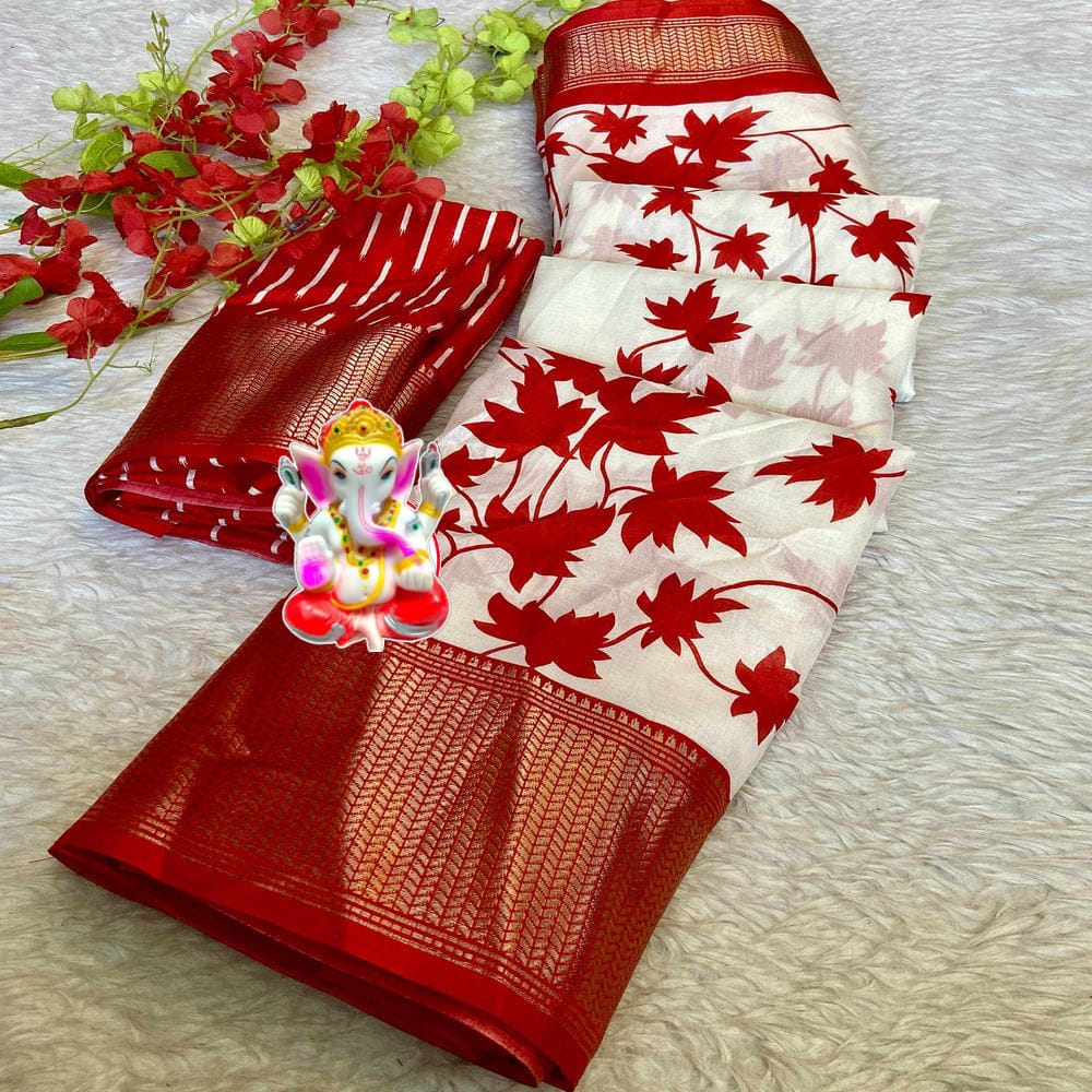 Demanding Pata Print Bapta Saree