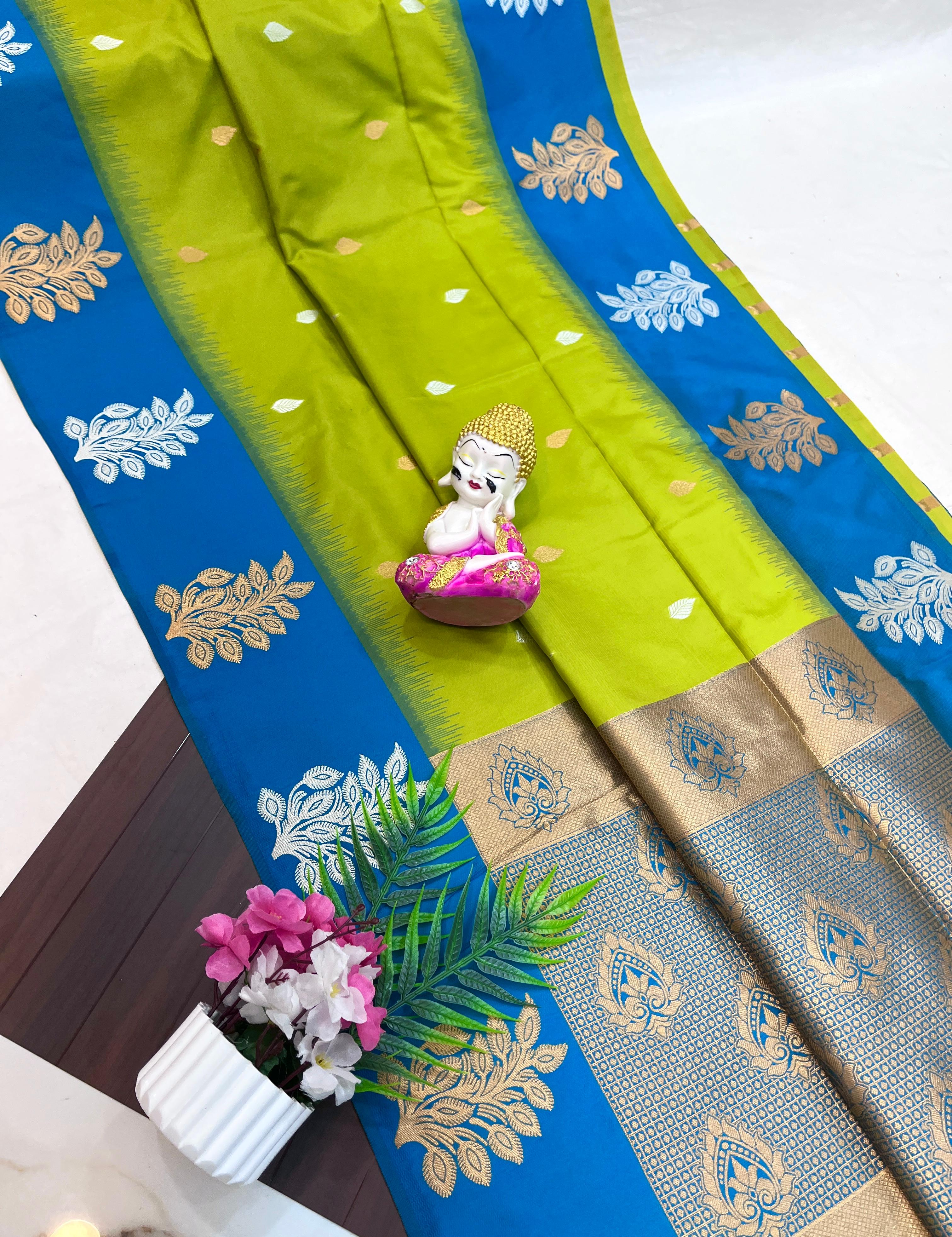 Katan Silk Saree with Contrast Border