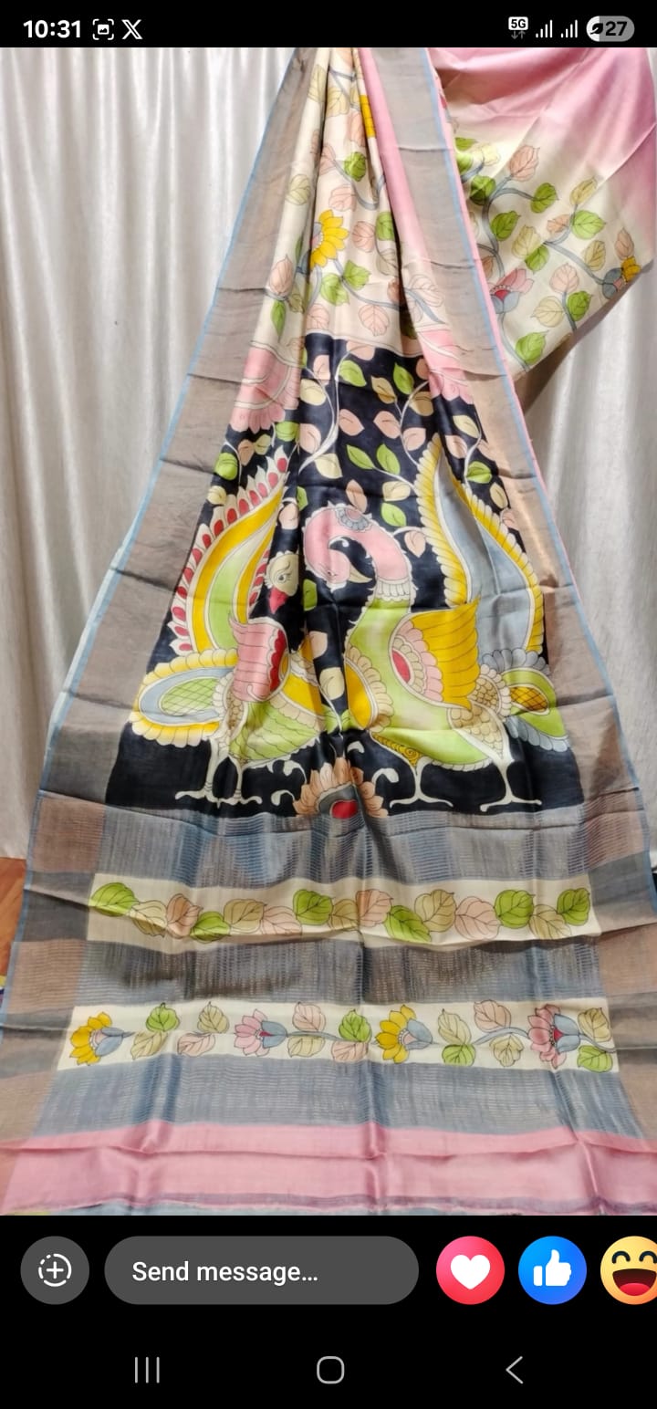 Premium quality Zari boder tussar