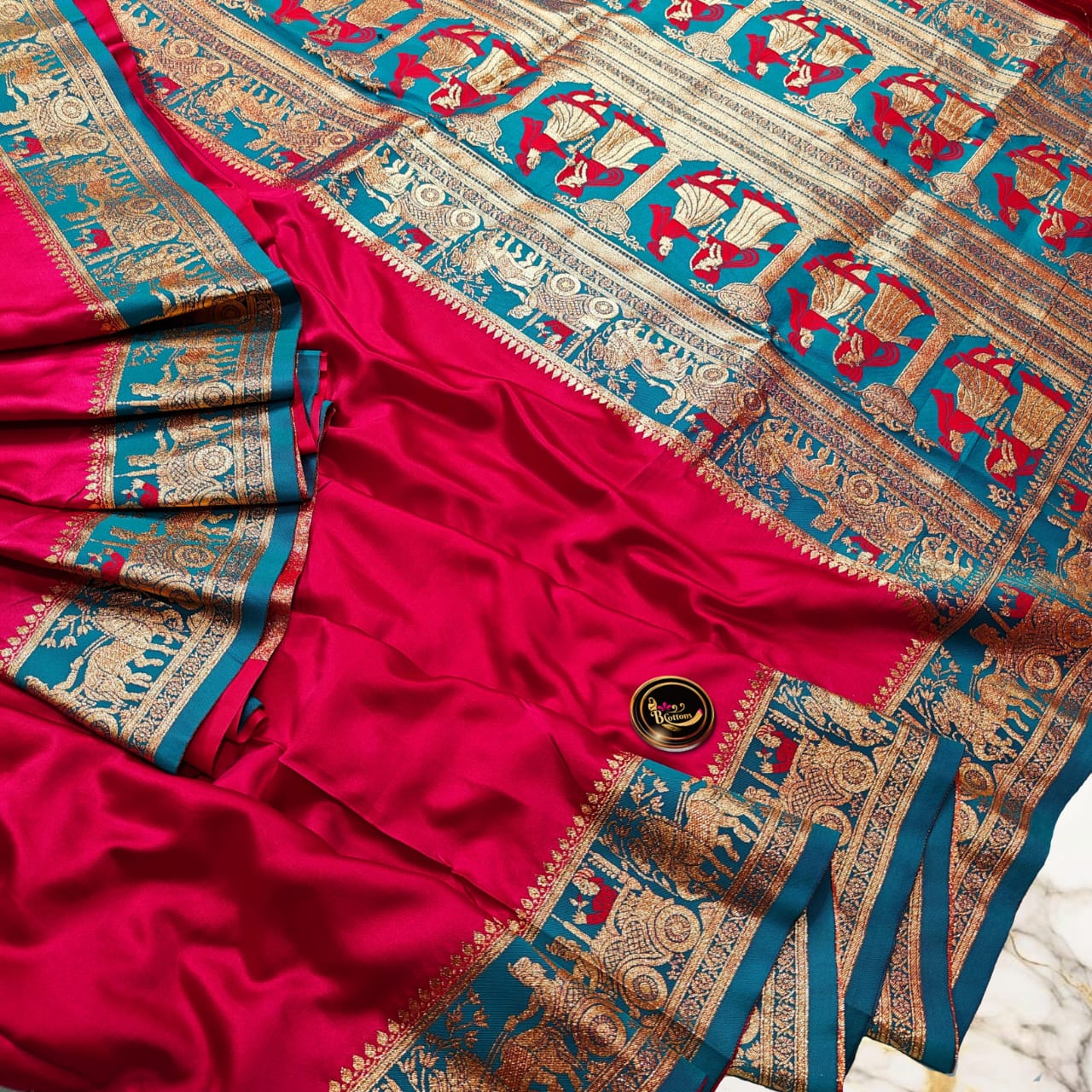 Exquisite Soft Satin Gazi Saree