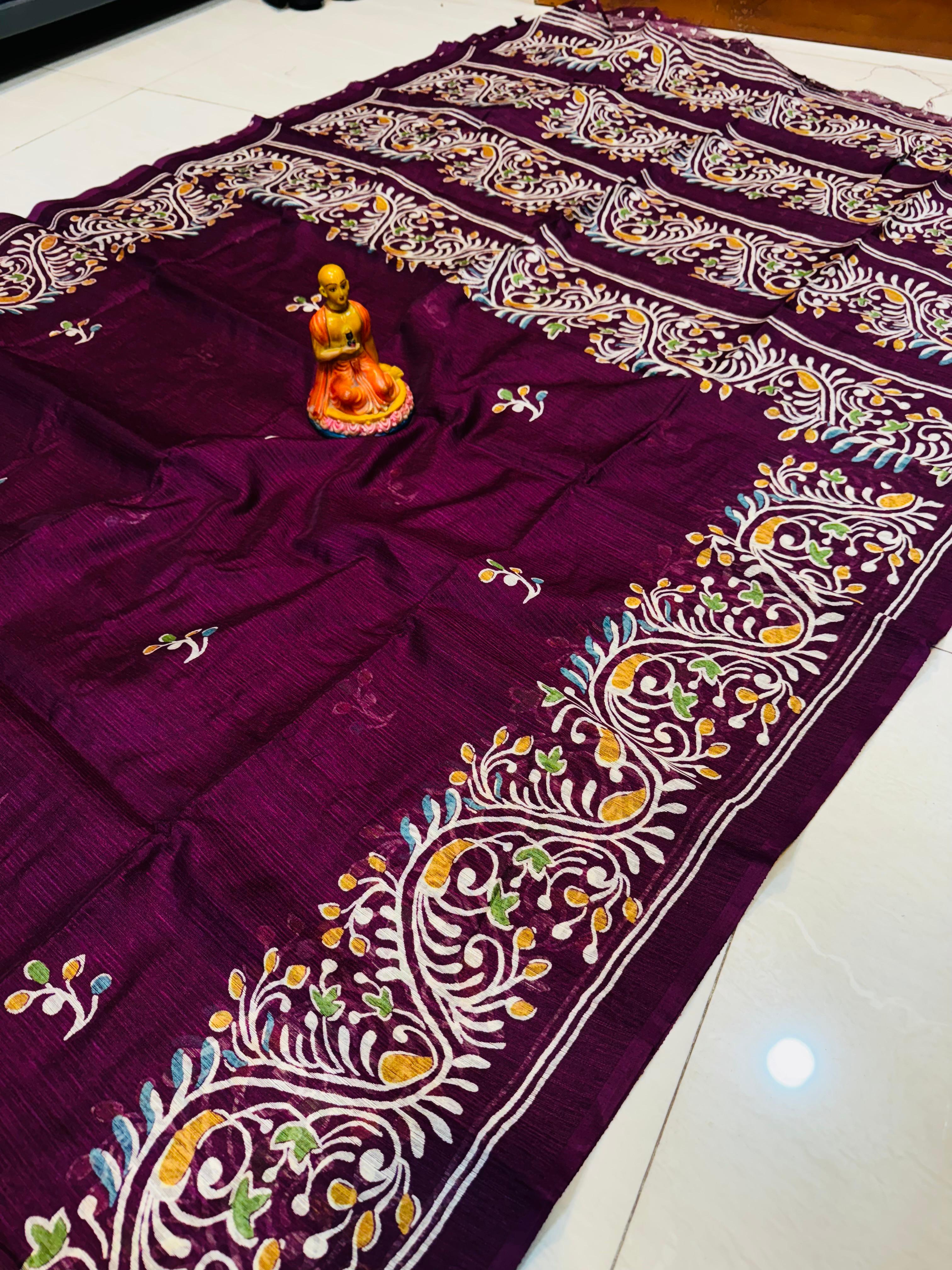 Matka Silk Batik Print Saree – Super Soft Quality