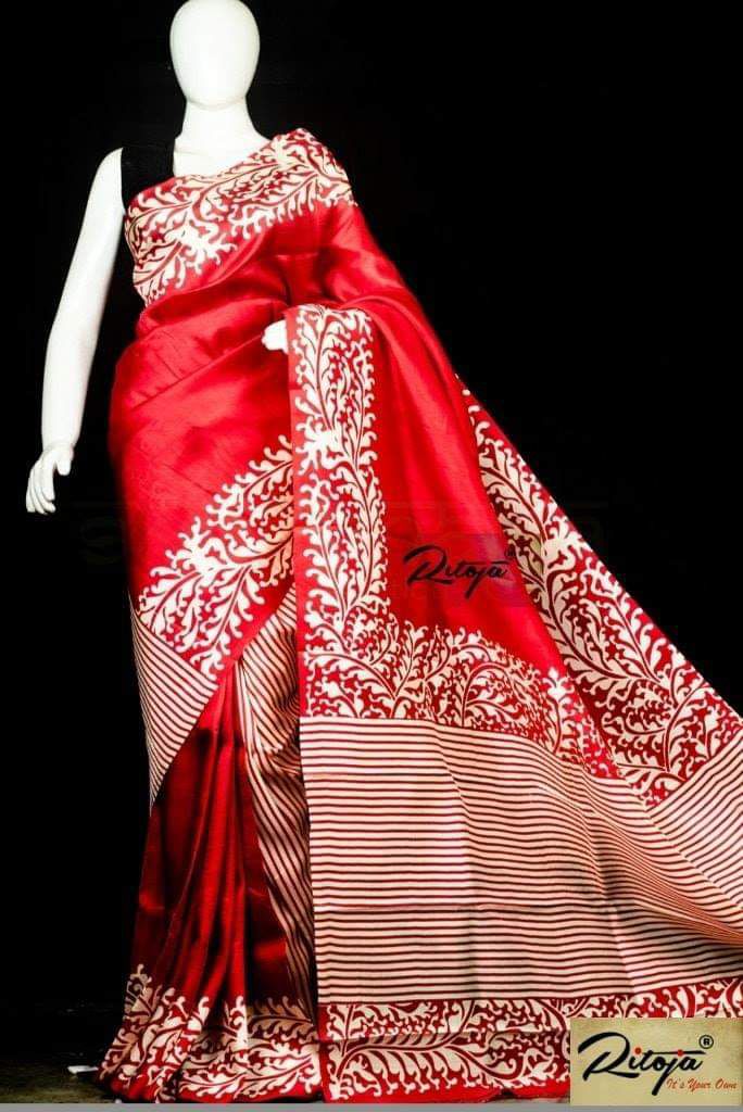 Elegant Hand-Painted Pure Silk Saree