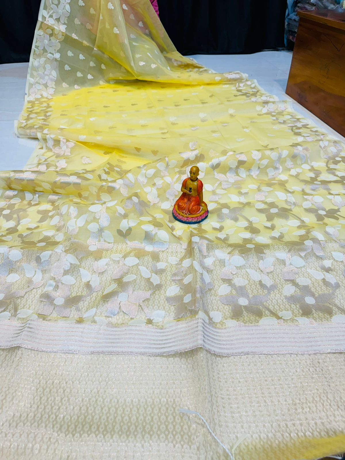 New Exclusive Organza Masline Jamdani Saree