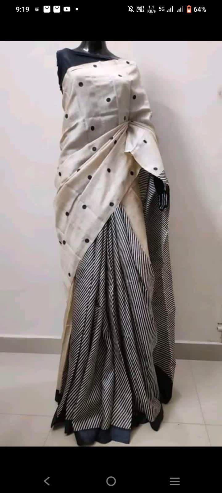 Elegant Hand-Painted Pure Silk Saree