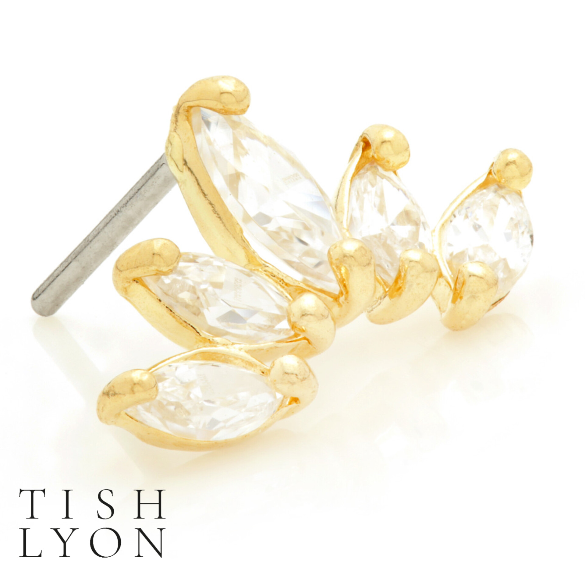 14ct Marquise crescent gem