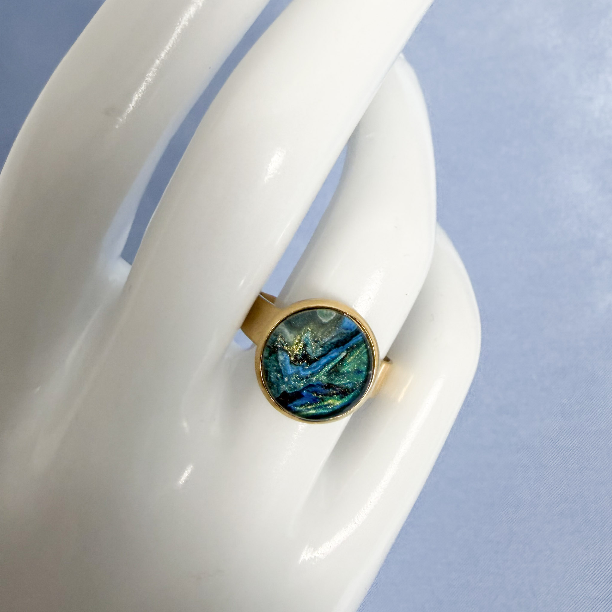 Gold Abalone Statement Ring