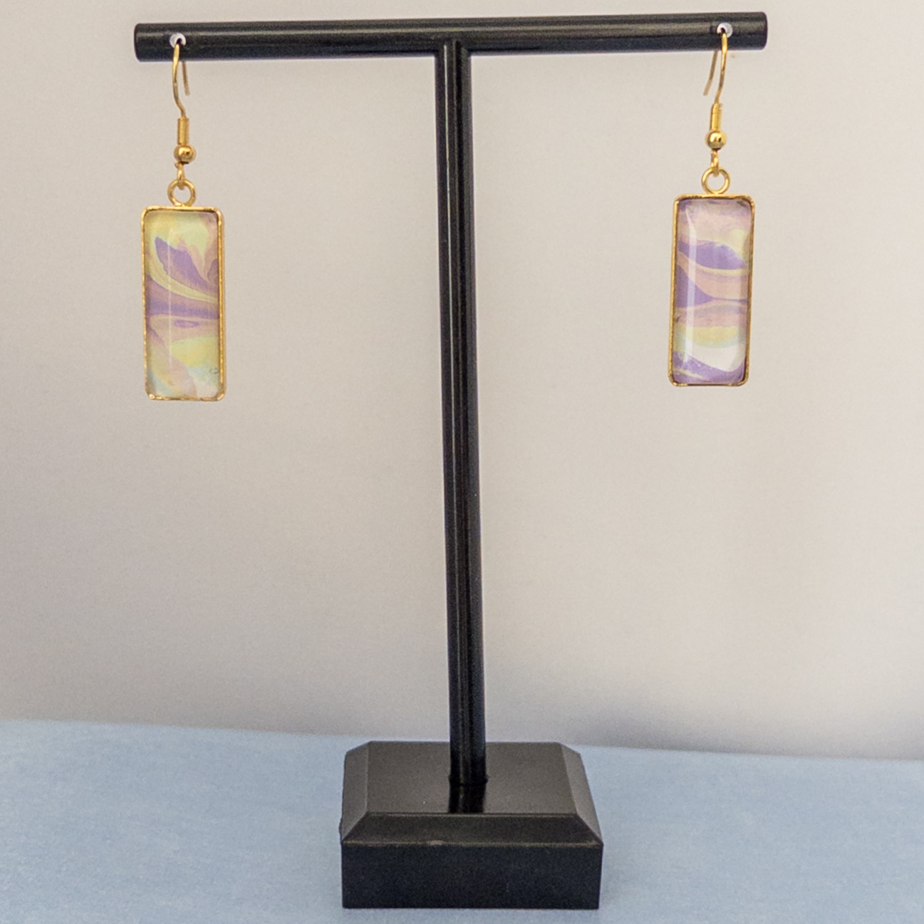 Rectangular Abstract Dangle Earrings