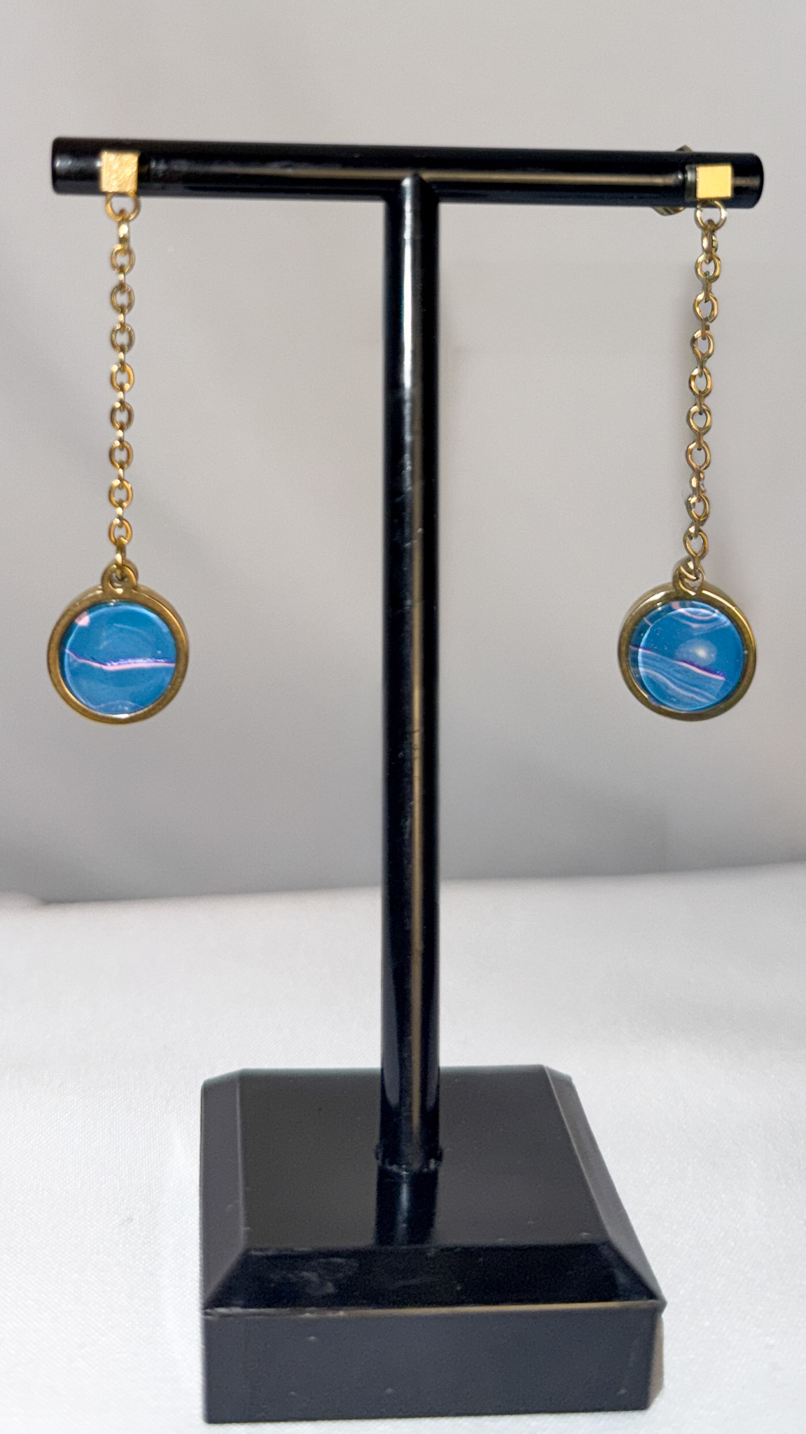 Blue Stone Dangle Earrings