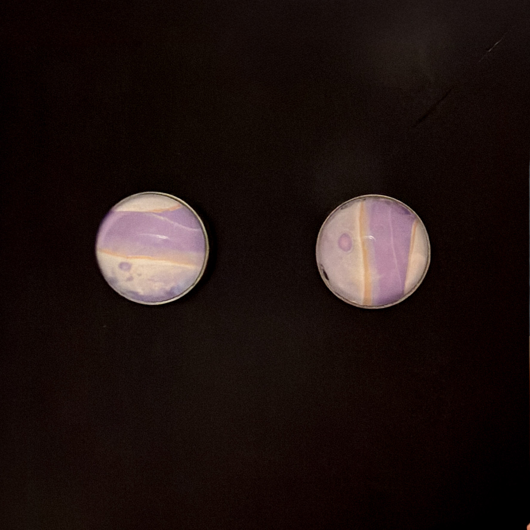 Purple Agate Stud Earrings