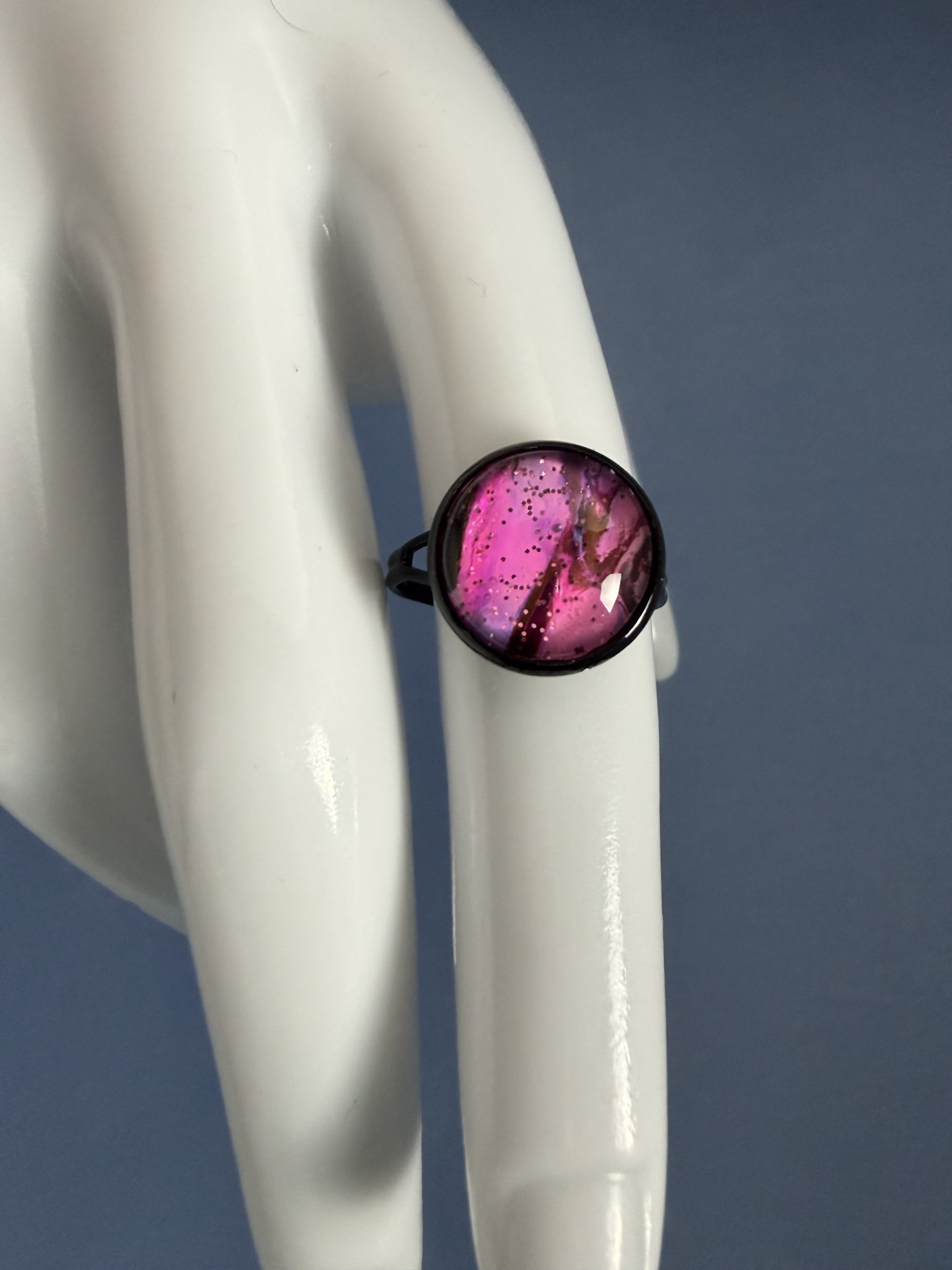 Pink Glass Art Ring