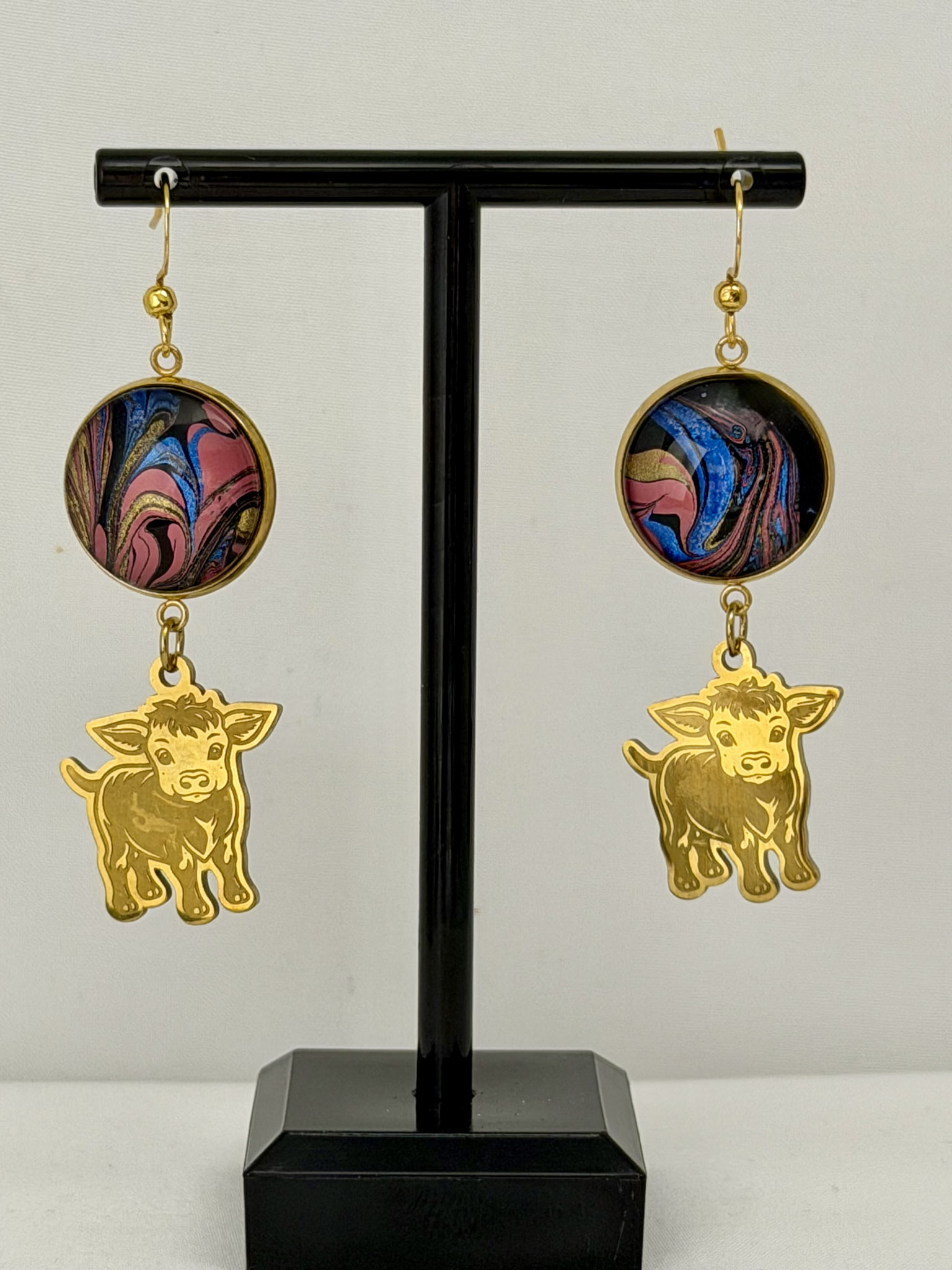 Golden Calf Dangle Earrings