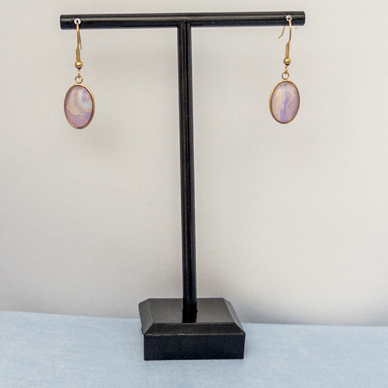 Oval Opal Drop Earrings