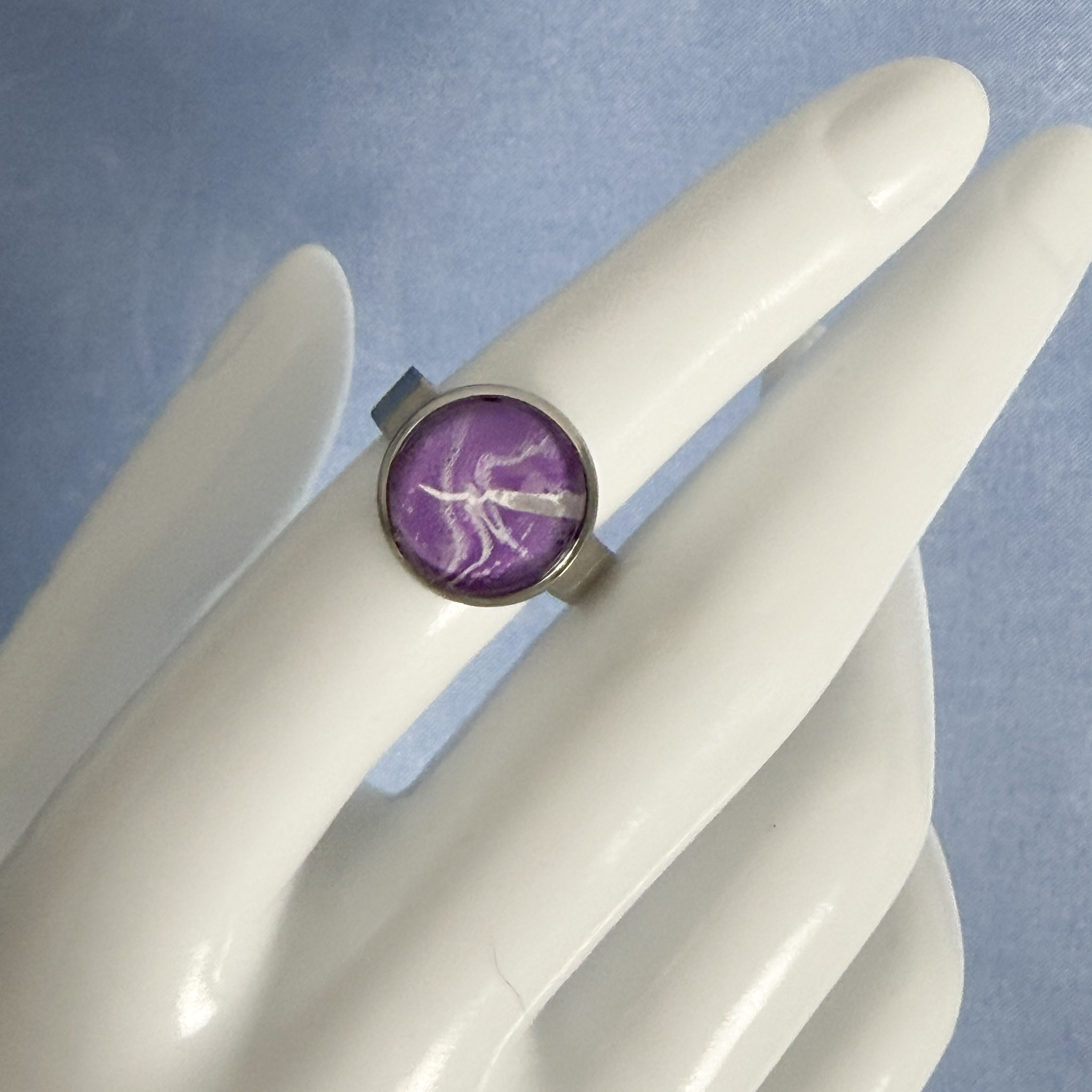 Purple Resin Art Ring