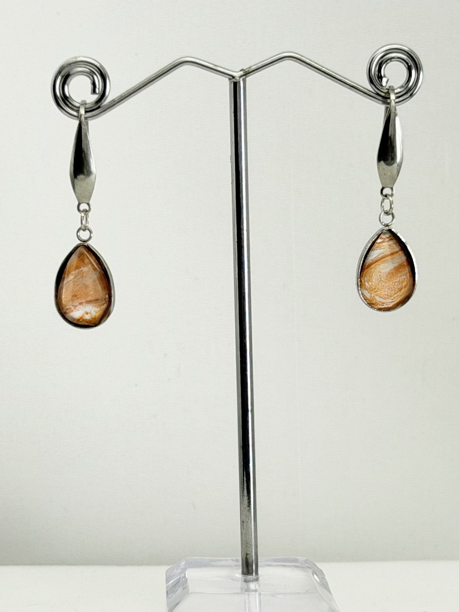 Brown Teardrop Dangle Earrings