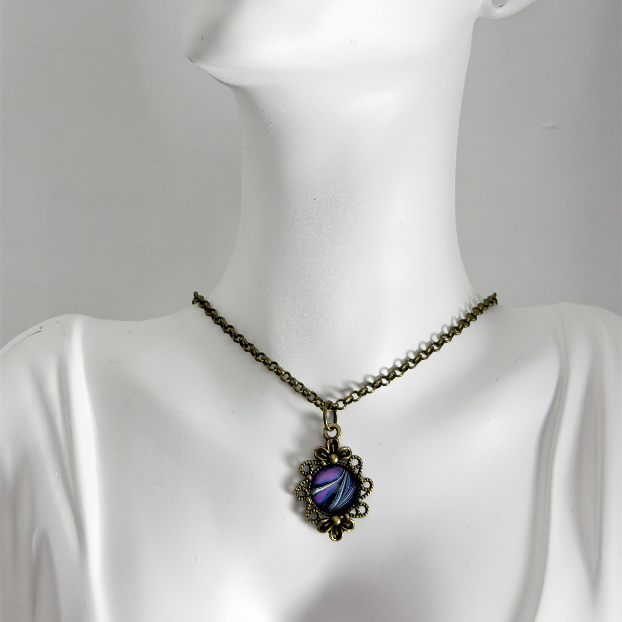 Vintage Bronze Pendant Necklace