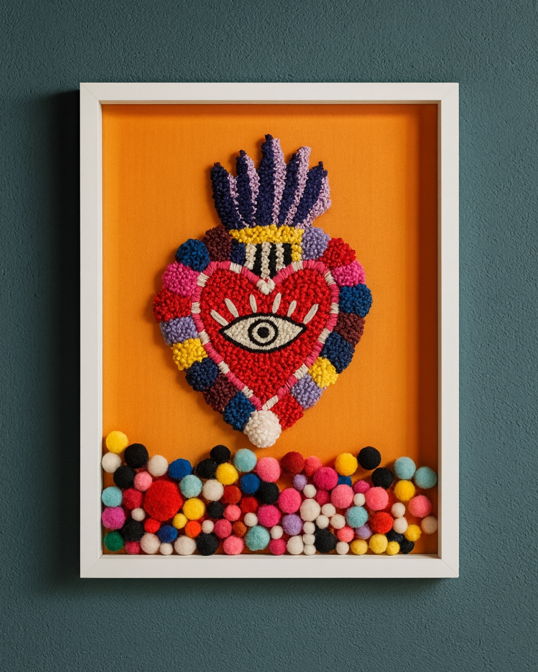 Quadro decorativo coração com olho