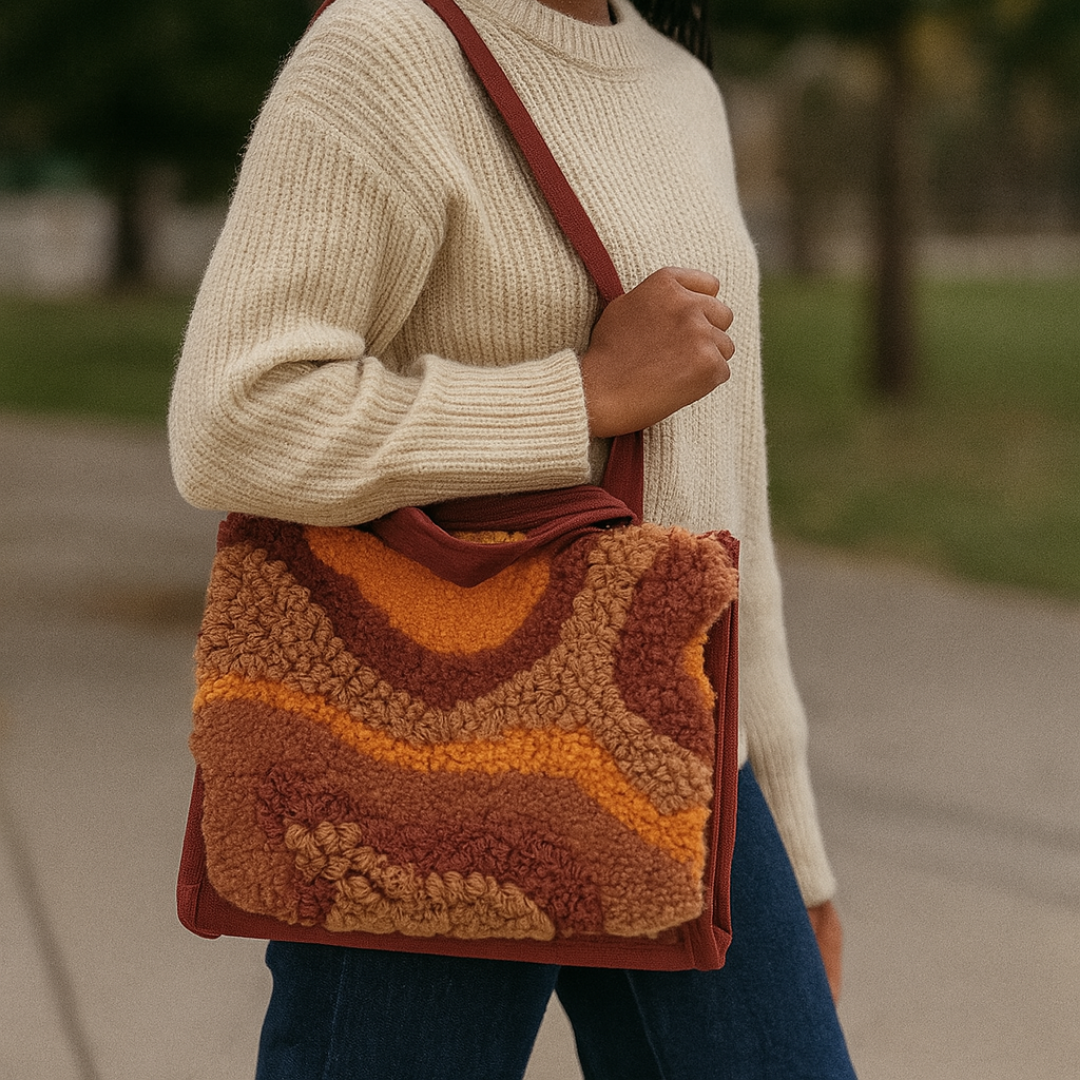 Bolsa de ombro em lã