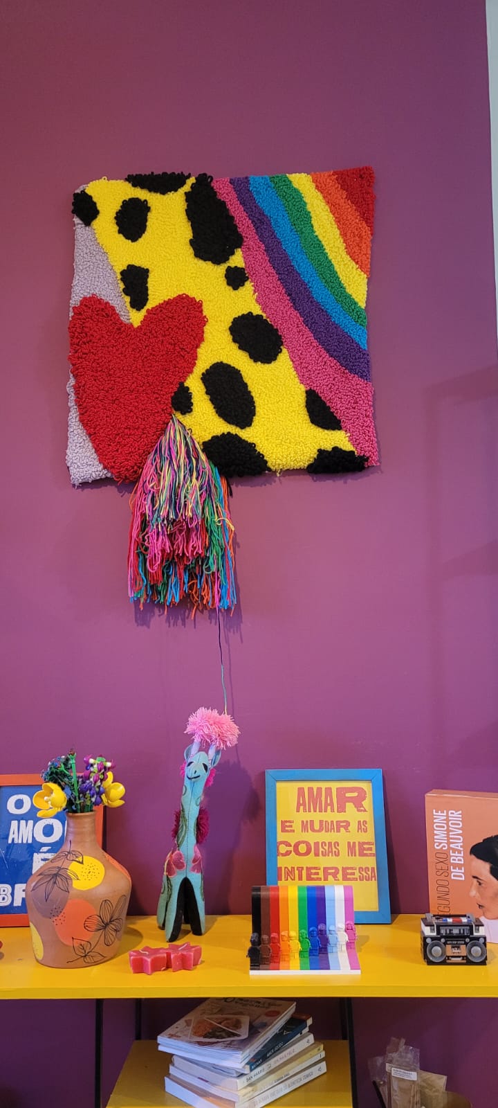 Painel de tapeçaria colorido