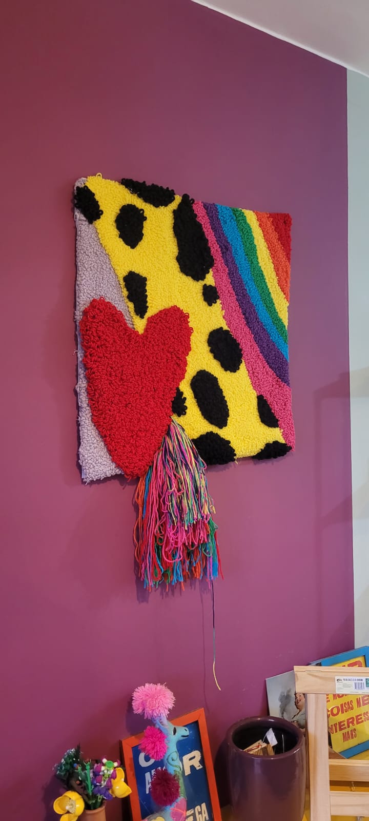 Painel de tapeçaria colorido