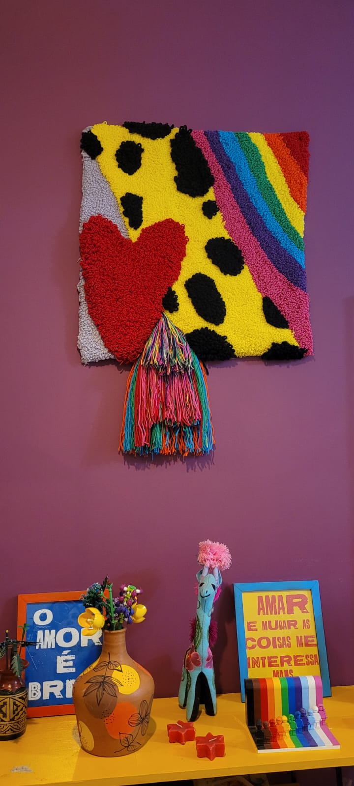 Painel de tapeçaria colorido