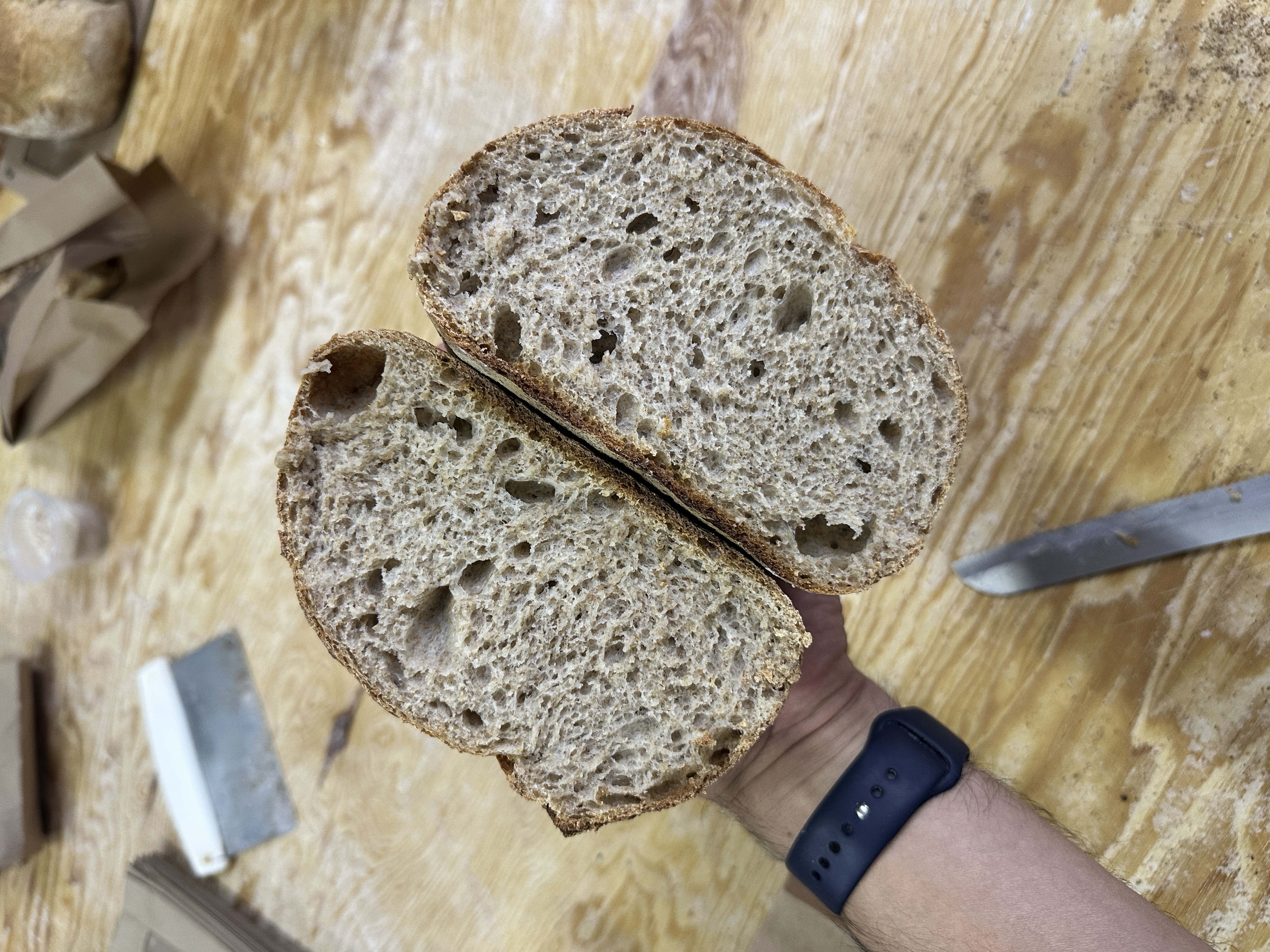 Pan rústico con centeno (masa madre)