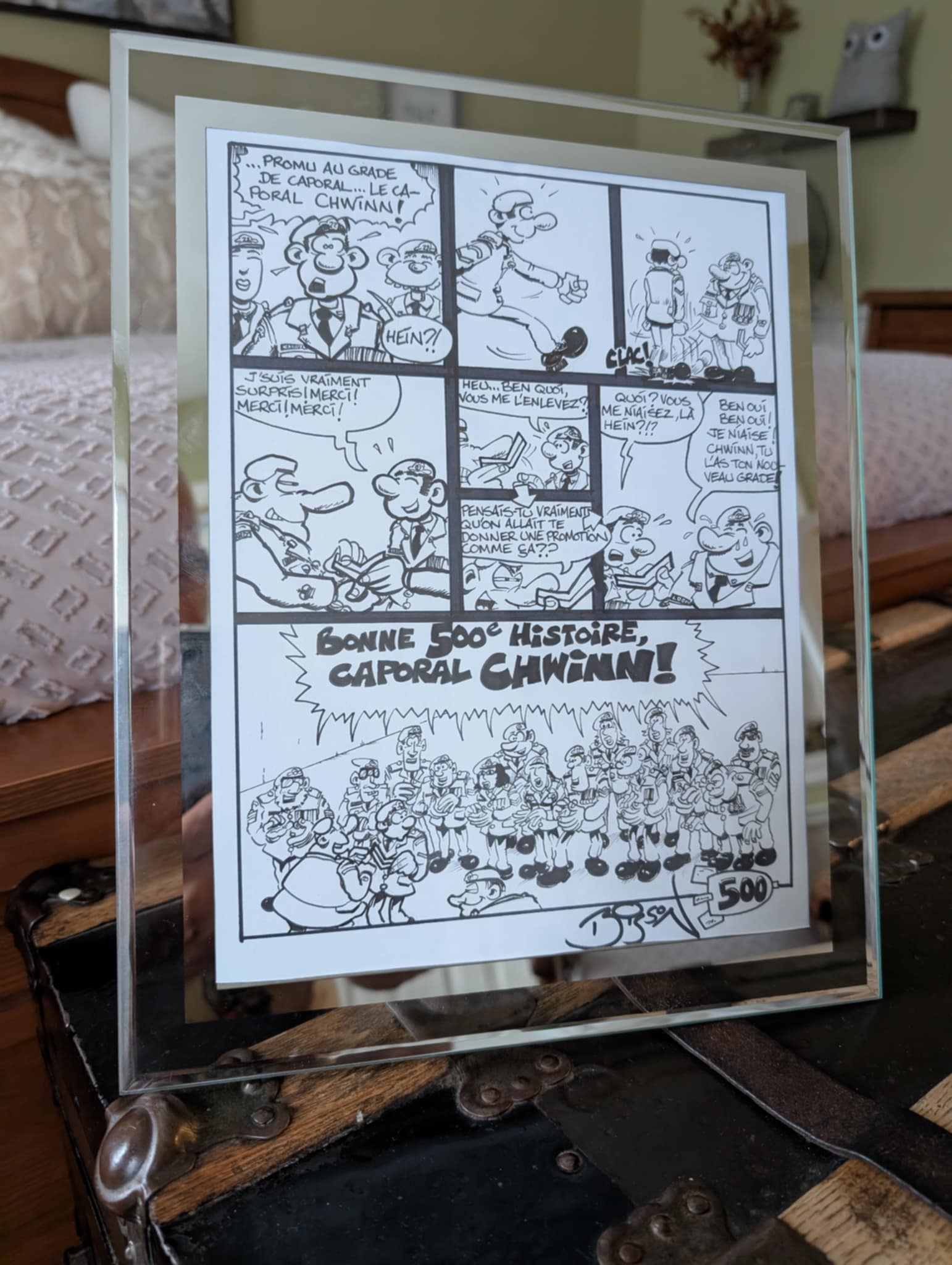 Page Originale Signée (500e planche) – Soldat CHWINN