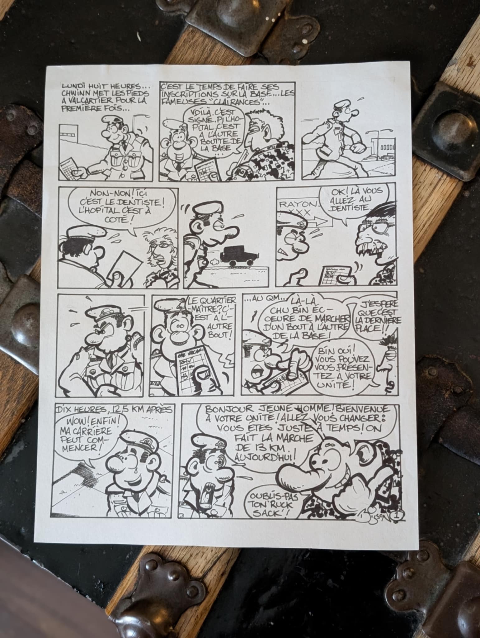 Page Originale Signée (1ère planche 2e édition) – Soldat CHWINN