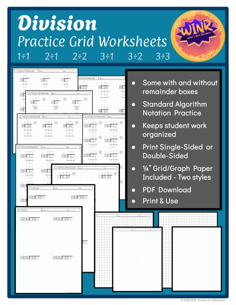 BUNDLE = Multiplication & Division Grid Practice & Fact Assessments!