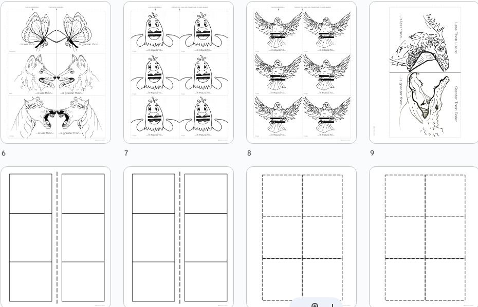 Comparing Numbers Helpers: Greater/Less Than/Equal To Animal Helpers=Fun & Easy!