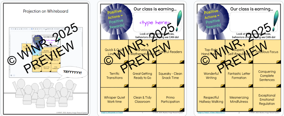 Mystery Picture Reveal Interactive Stick Note Reward Earning System Behavior Mod