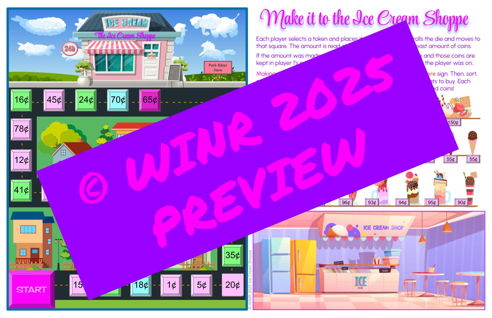 Make it to the Ice Cream Shoppe Coin Counting Game