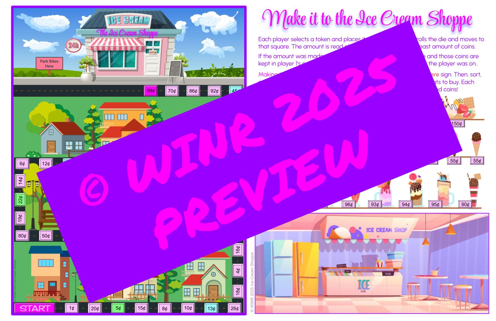 Make it to the Ice Cream Shoppe Coin Counting Game