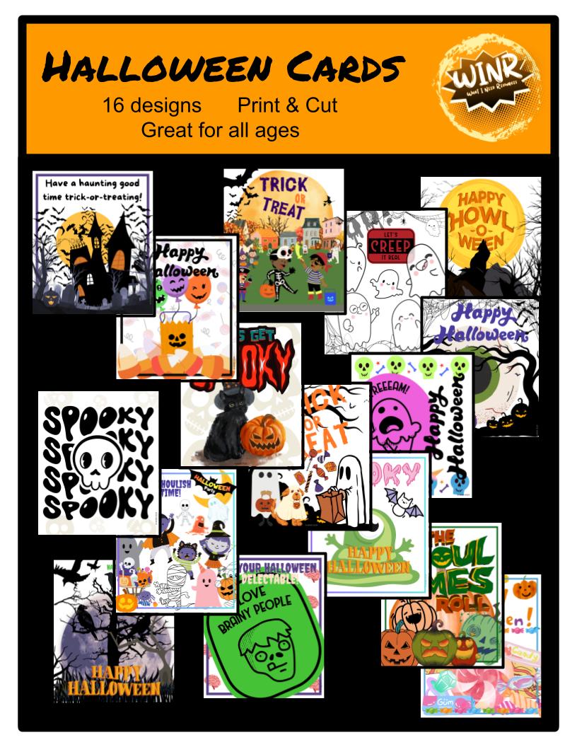 Halloween Cards Print, Cut, Handout, Enjoy!