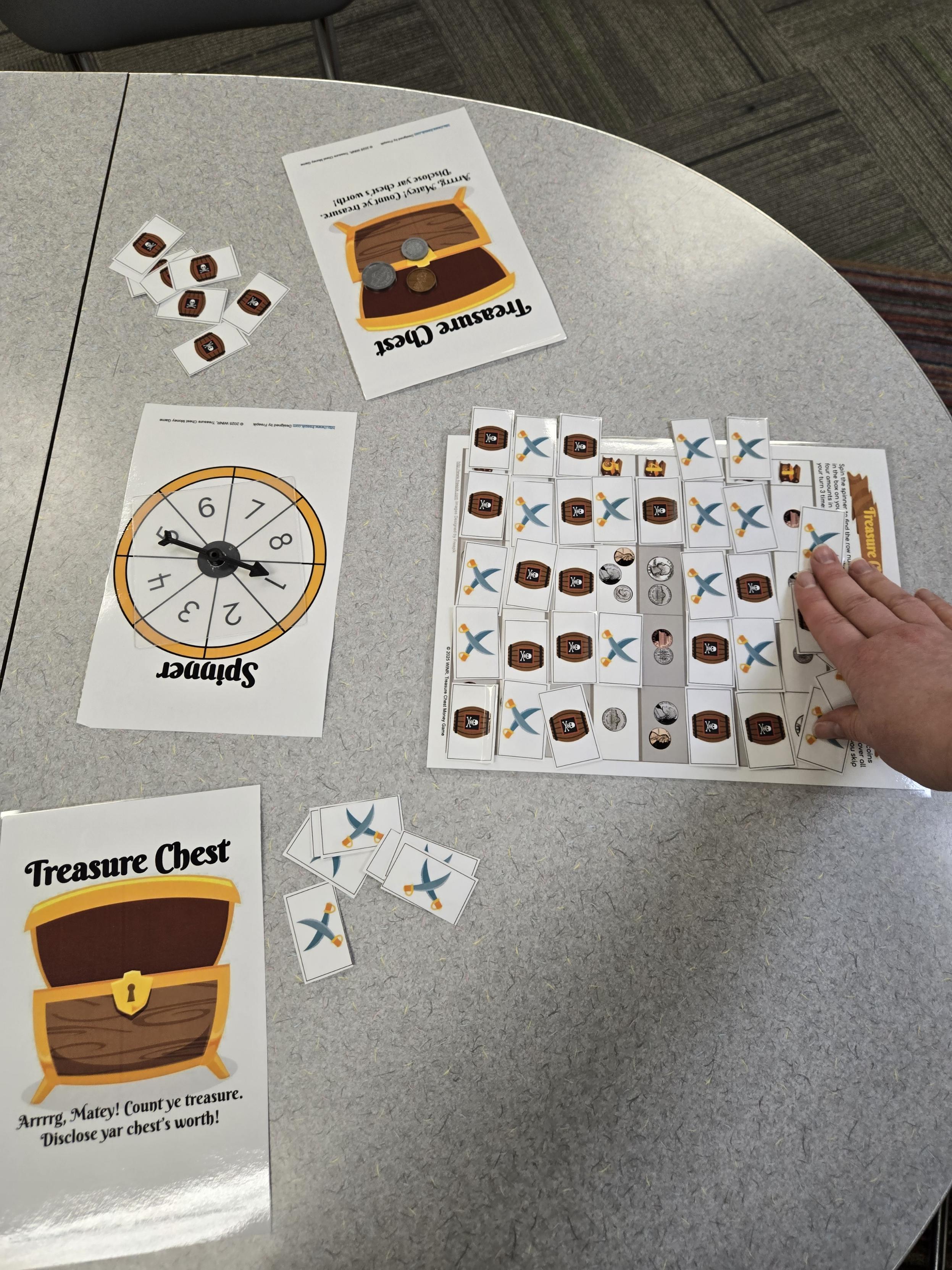Treasure Chest & First to One Dollar --- 2 Coin Counting Games - Penny Nickel Dime Quarter, exchange, value, money, ID