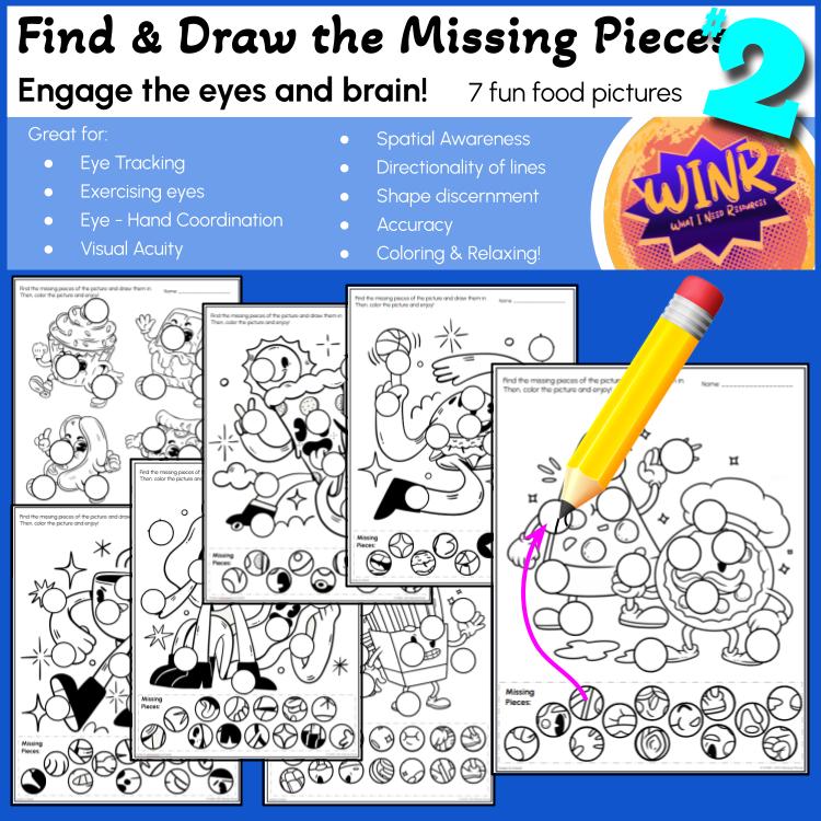Find the Missing Pieces #2: 7 Different Eye/Hand/Brain/Tracking Activities
