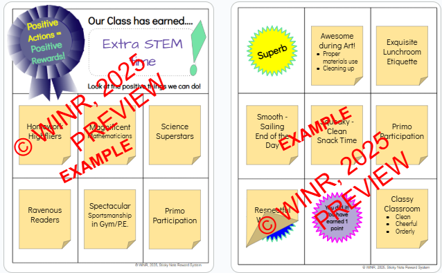 Interactive Sticky-Note Reward System EDITABLE Project or Print Behavior Modification