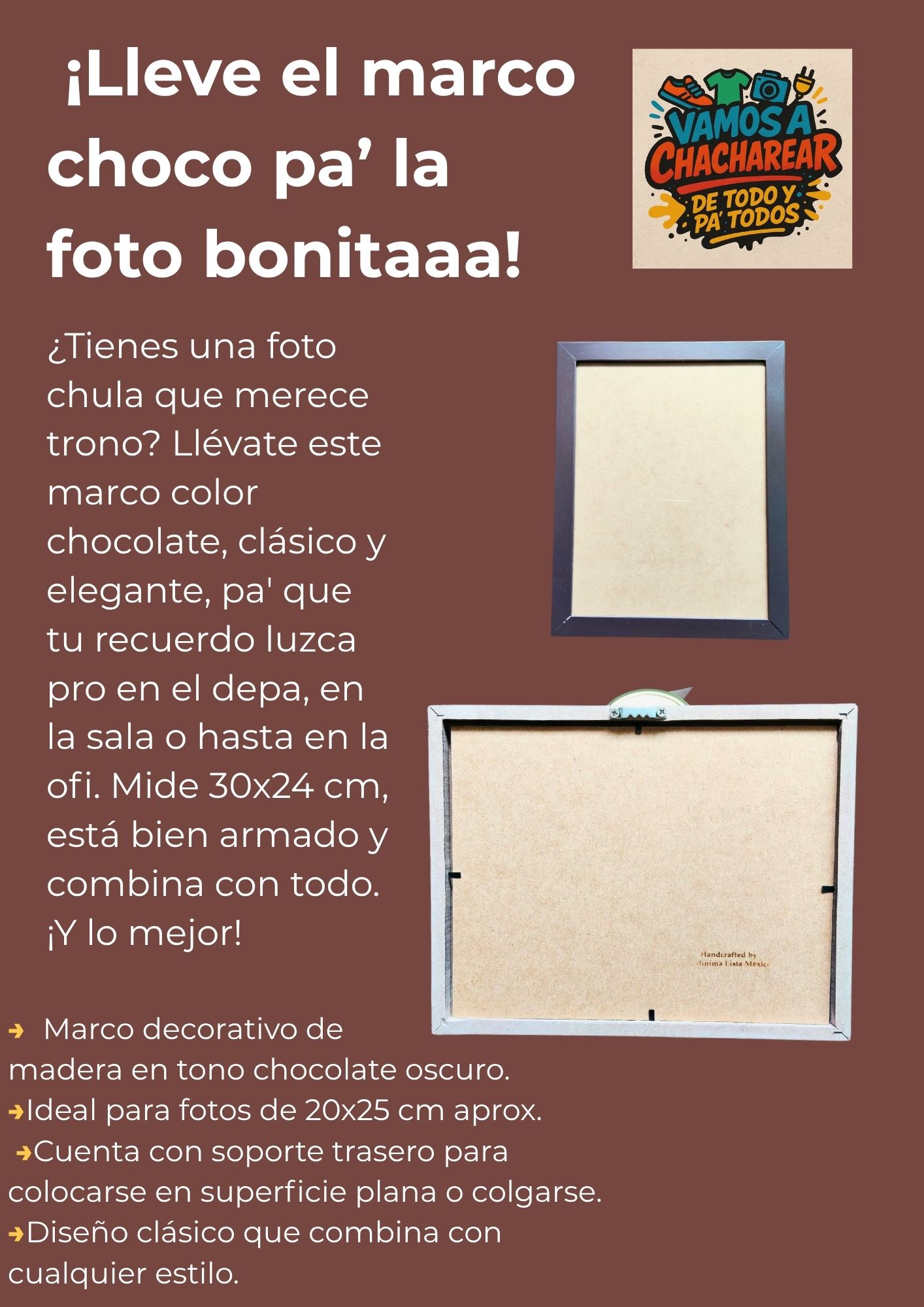 🖼️ 3 Cuadros Decorativos Color Chocolate – 24 cm x 30 cm – Elegancia para Tu Espacio