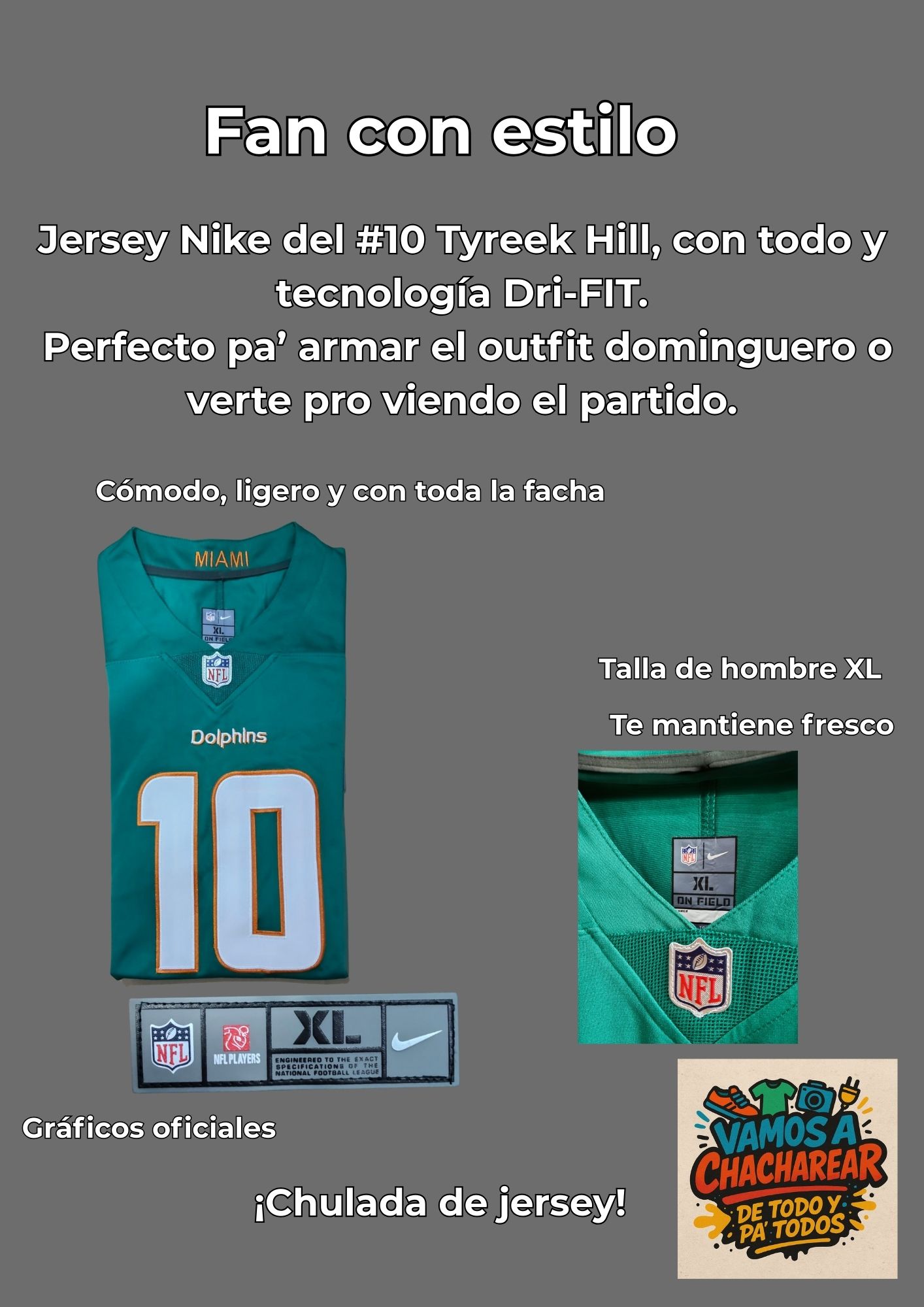 Camiseta Nike Tyreek Hill Aqua Miami Dolphins Game para Hombre