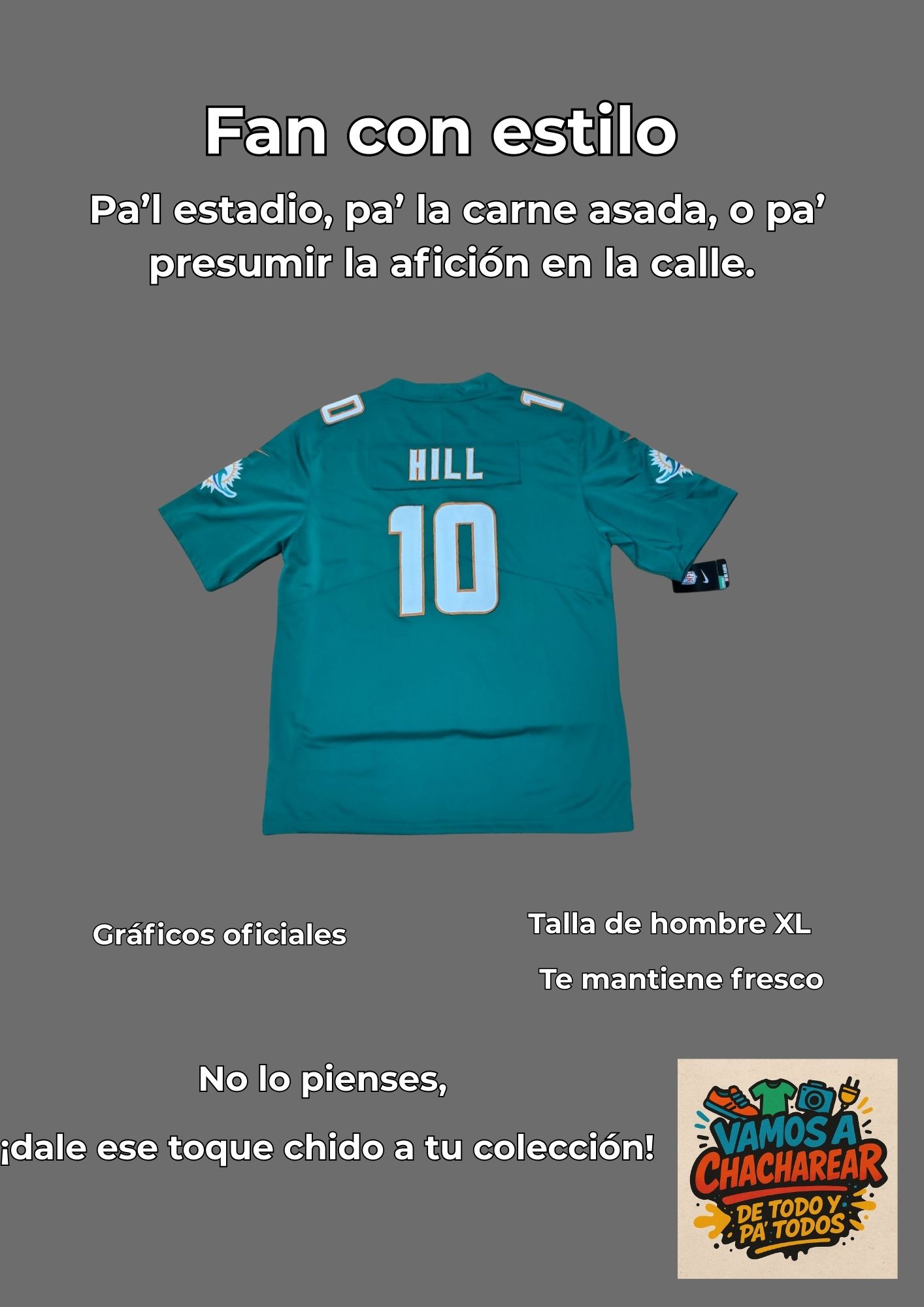 Camiseta Nike Tyreek Hill Aqua Miami Dolphins Game para Hombre