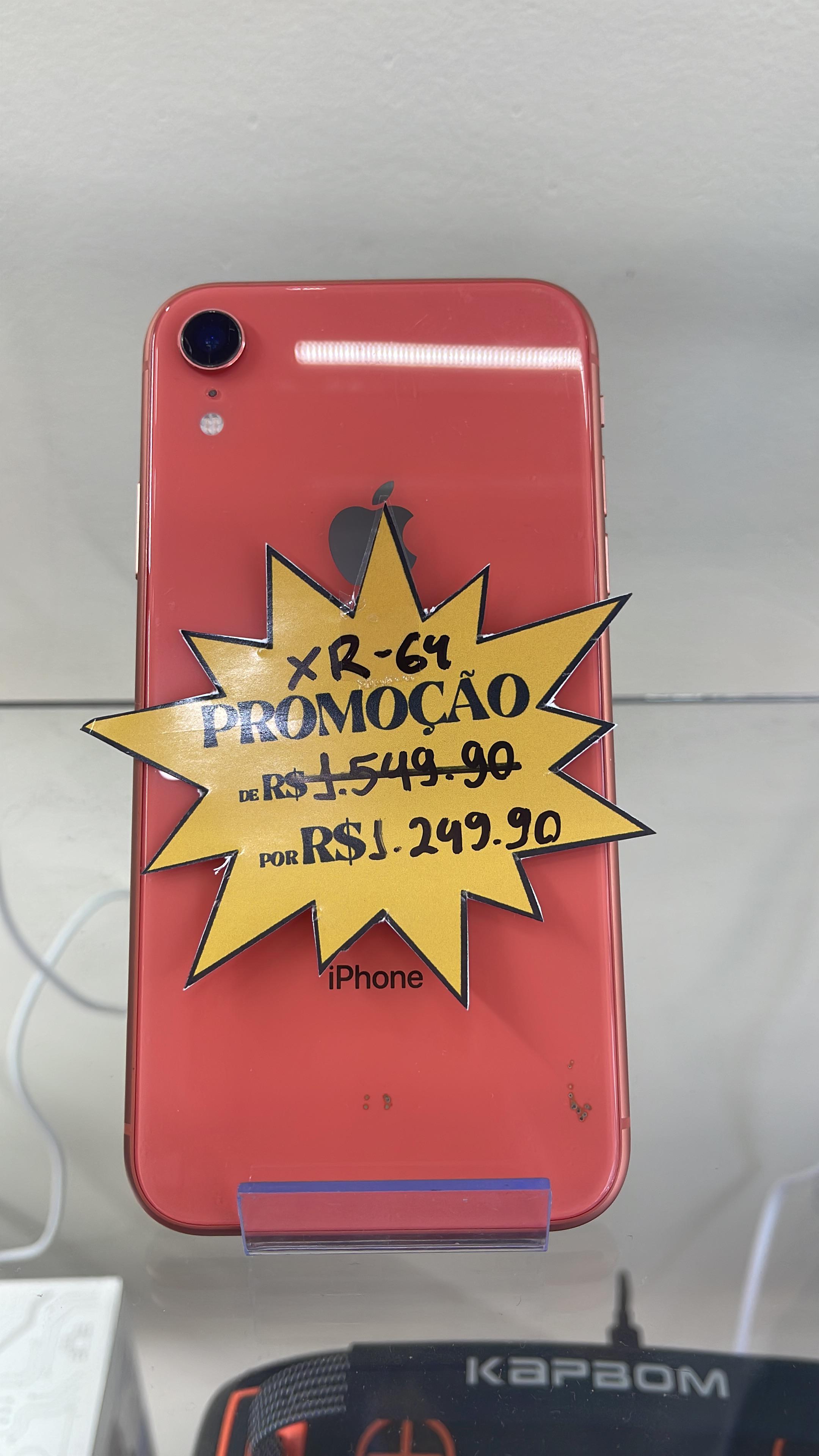 iPhone XR 64 GB coral - Bateria em 100%