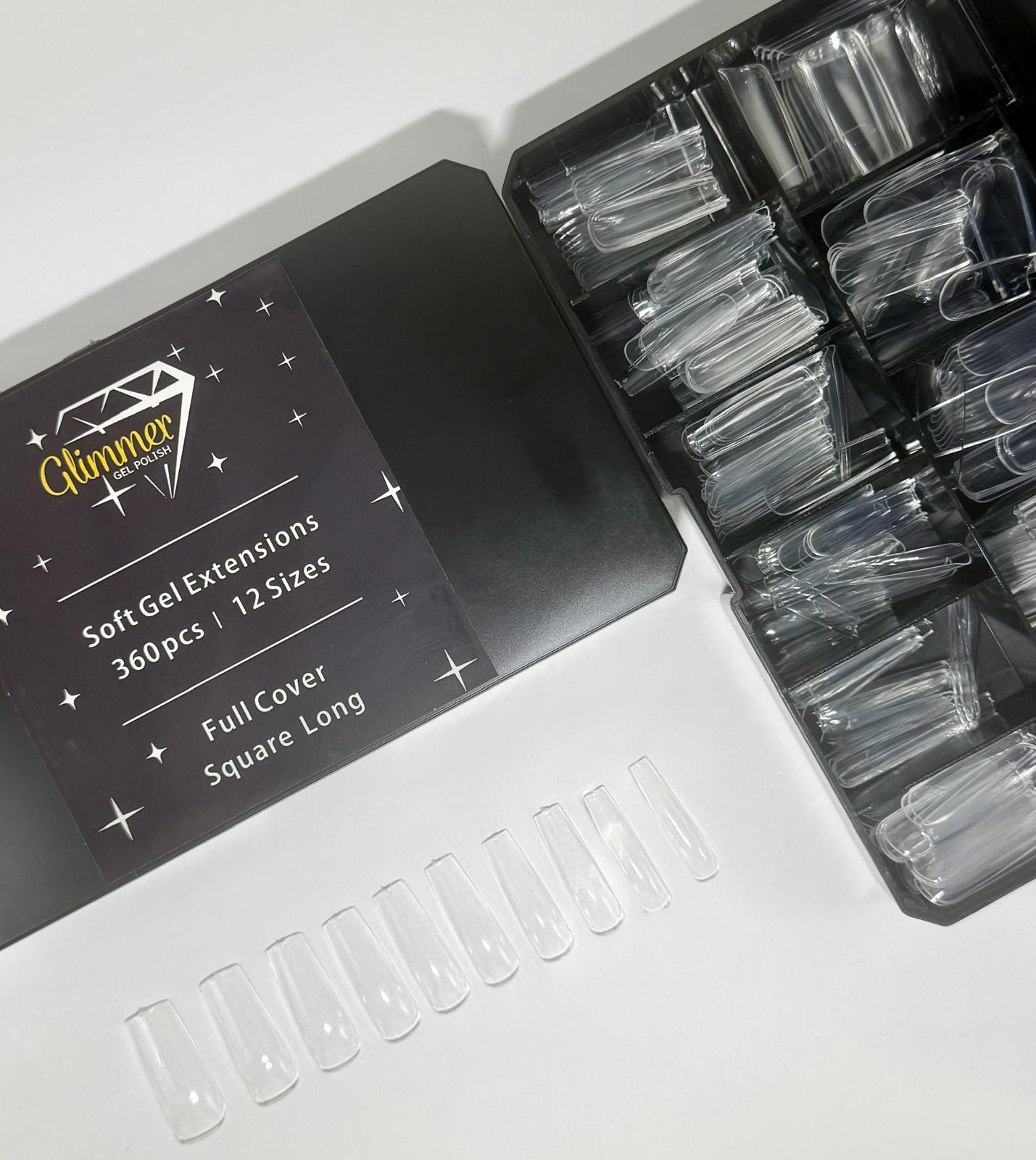 Non Buffed Full Cover Tips - Long Square