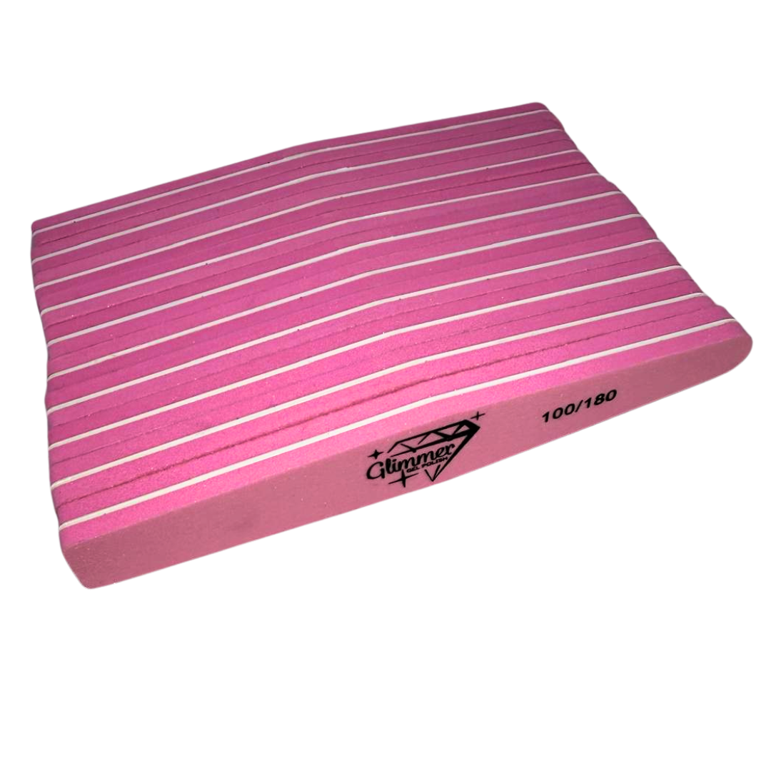 Pink Double Sided Nail Buffer 100/180 Grit